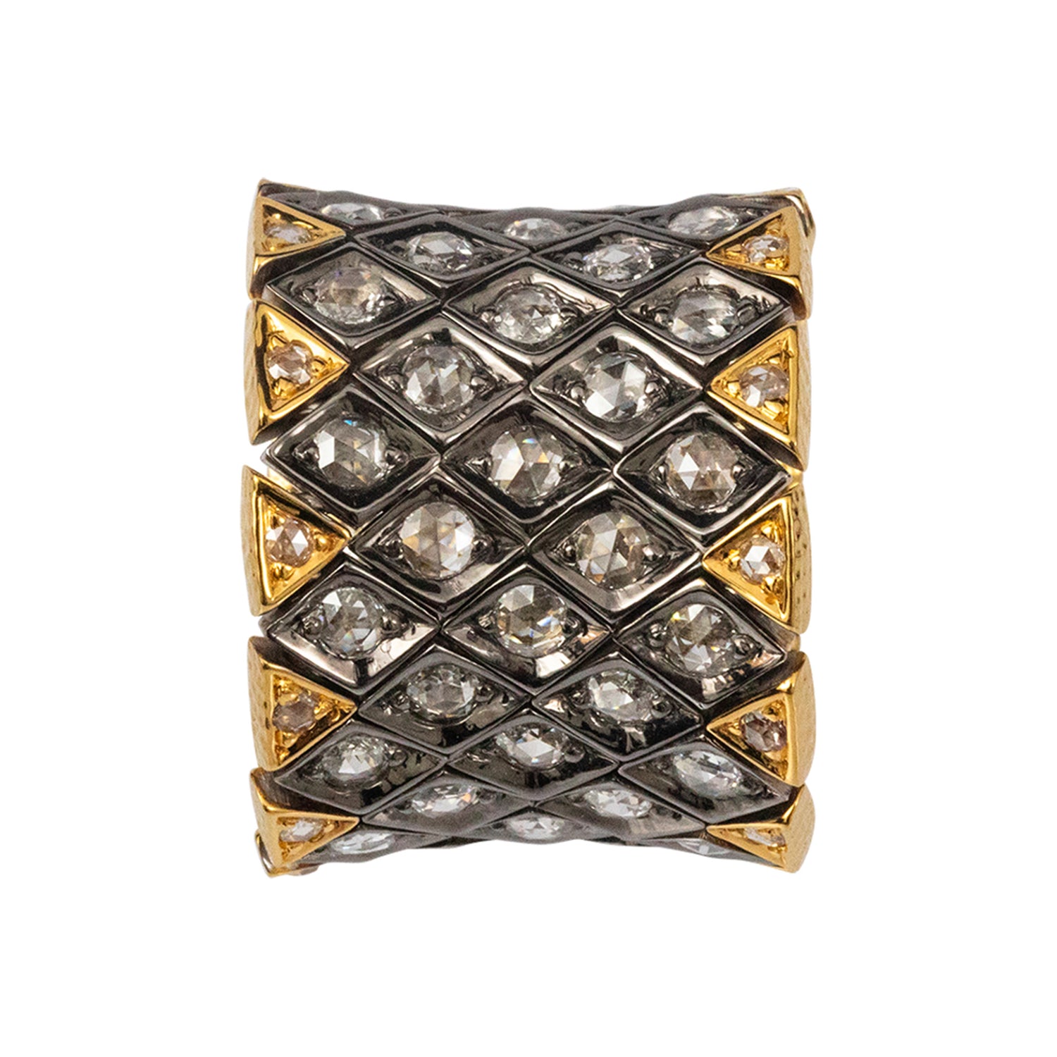 Flexible Ring with Rose-cut Diamonds