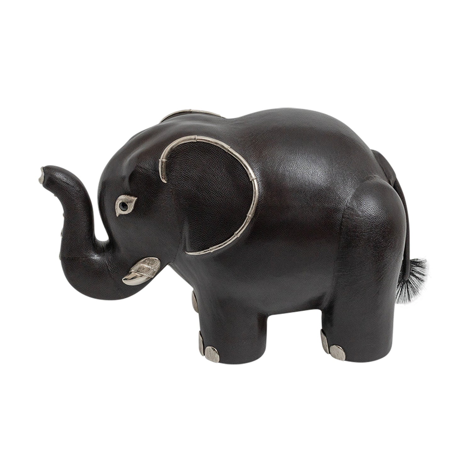 Brown Leather Elephant Stool
