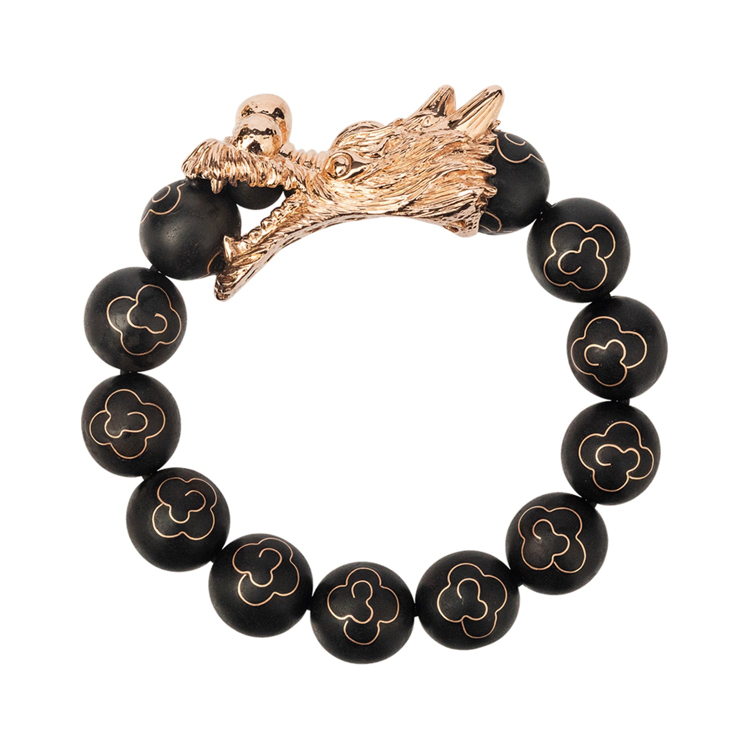 Dragon Bracelet with Gold Inlaid Beads