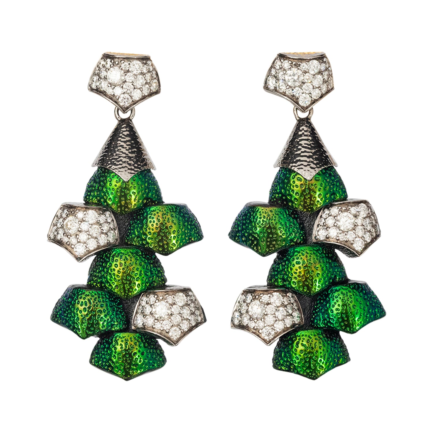 Scarab Chandelier Earring with Diamonds