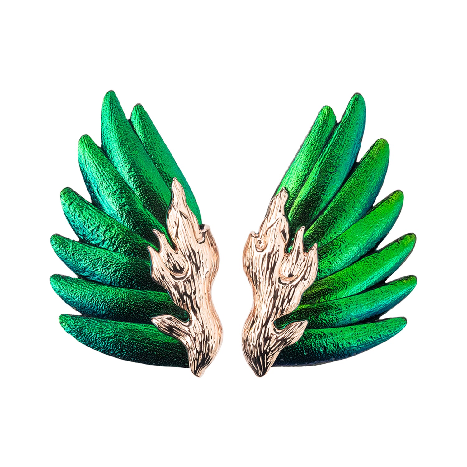 Scarab Earrings with 9K Pink Gold