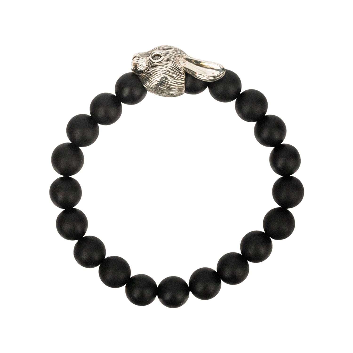 Chinese Zodiac Ebony Bead Bracelet - Year of the Rabbit