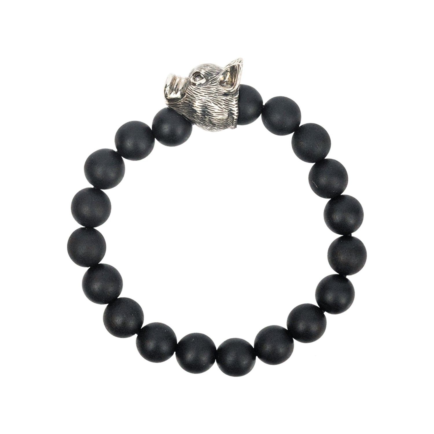 Chinese Zodiac Ebony Bead Bracelet - Year of the Pig