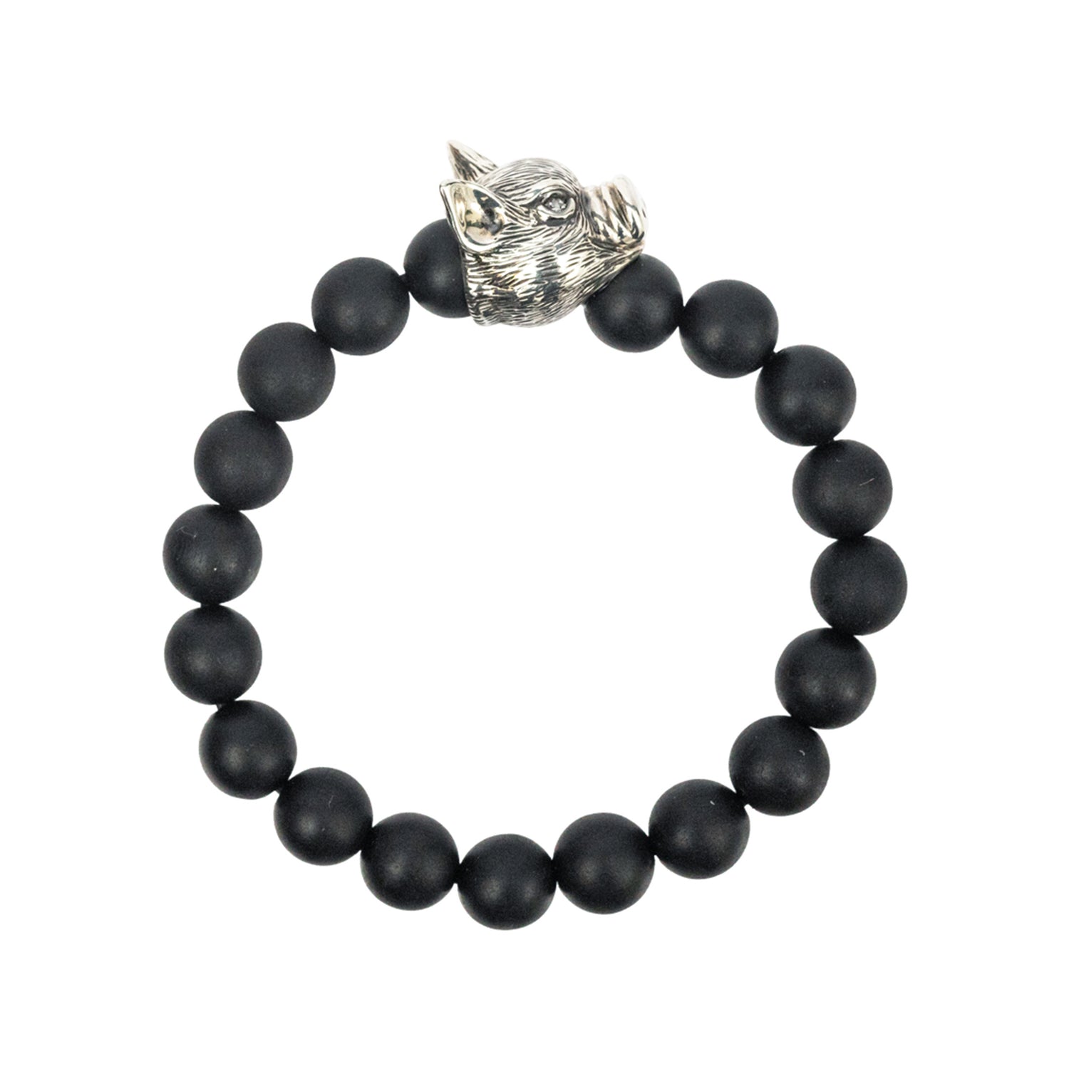 Chinese Zodiac Ebony Bead Bracelet - Year of the Pig