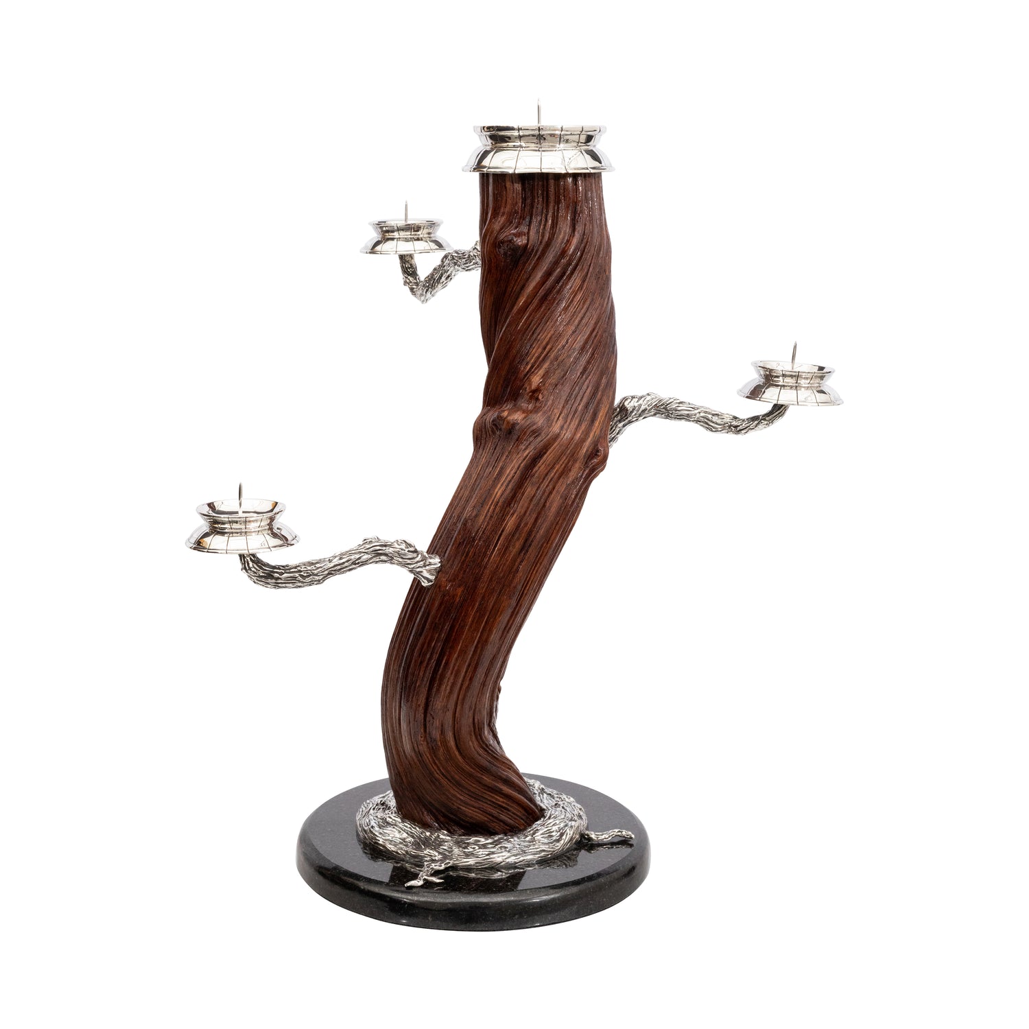 Brazilian Liana Candle Holder with Silver