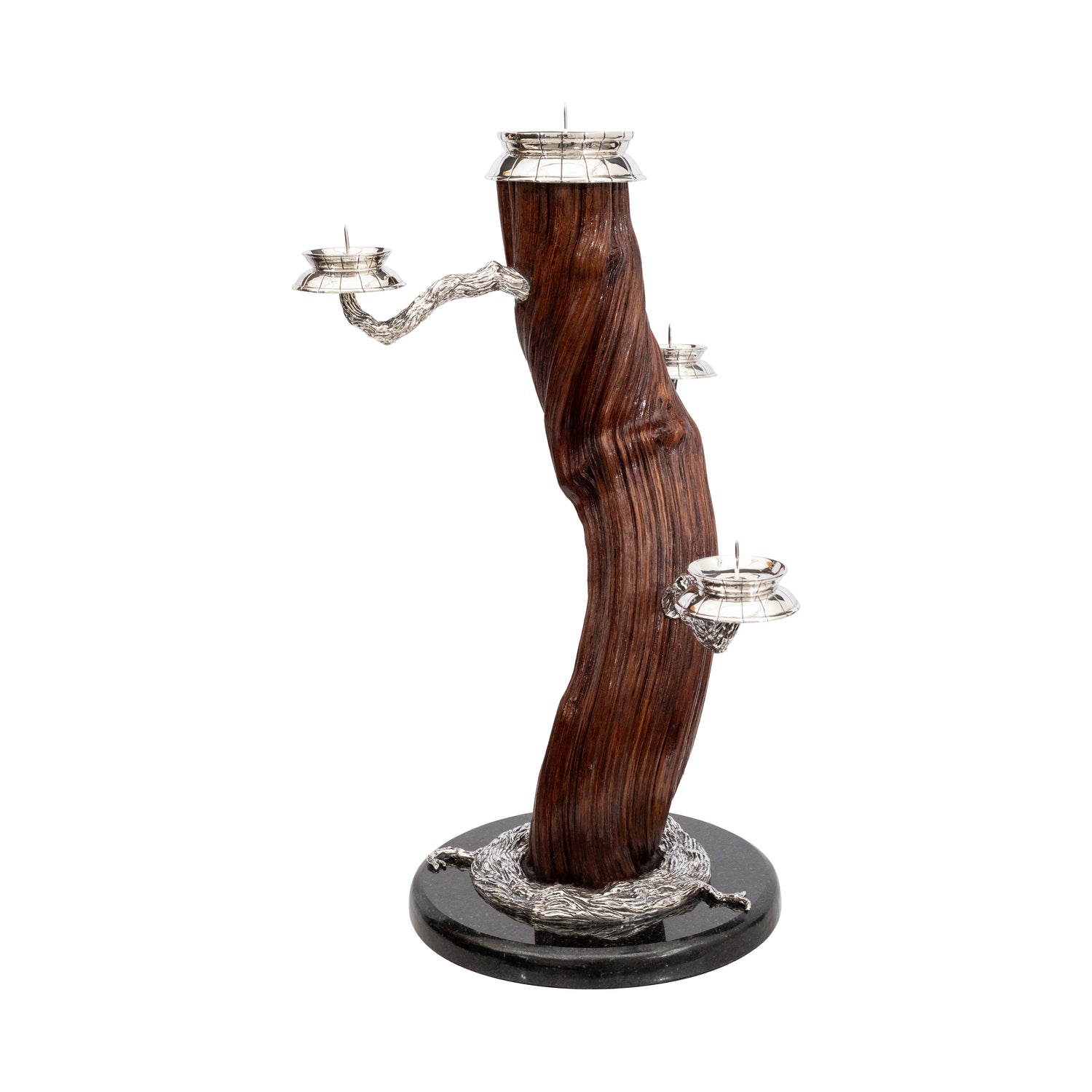 Brazilian Liana Candle Holder with Silver