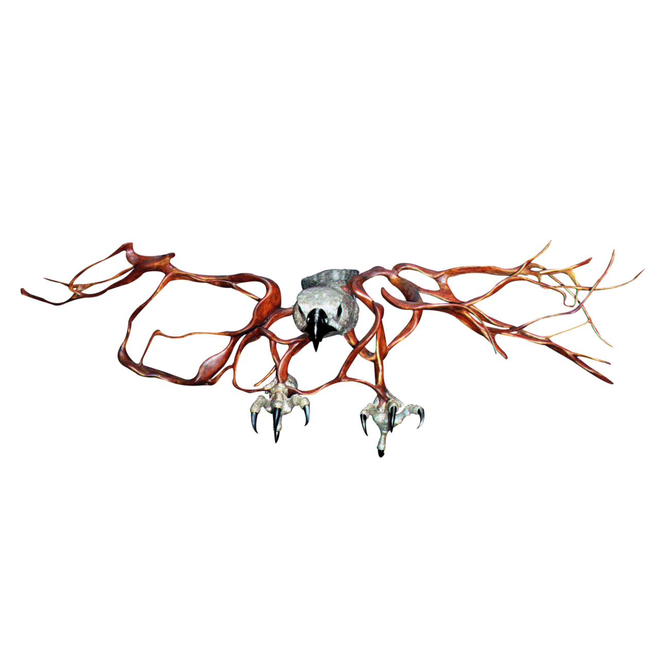 Mahogany Falcon Sculpture