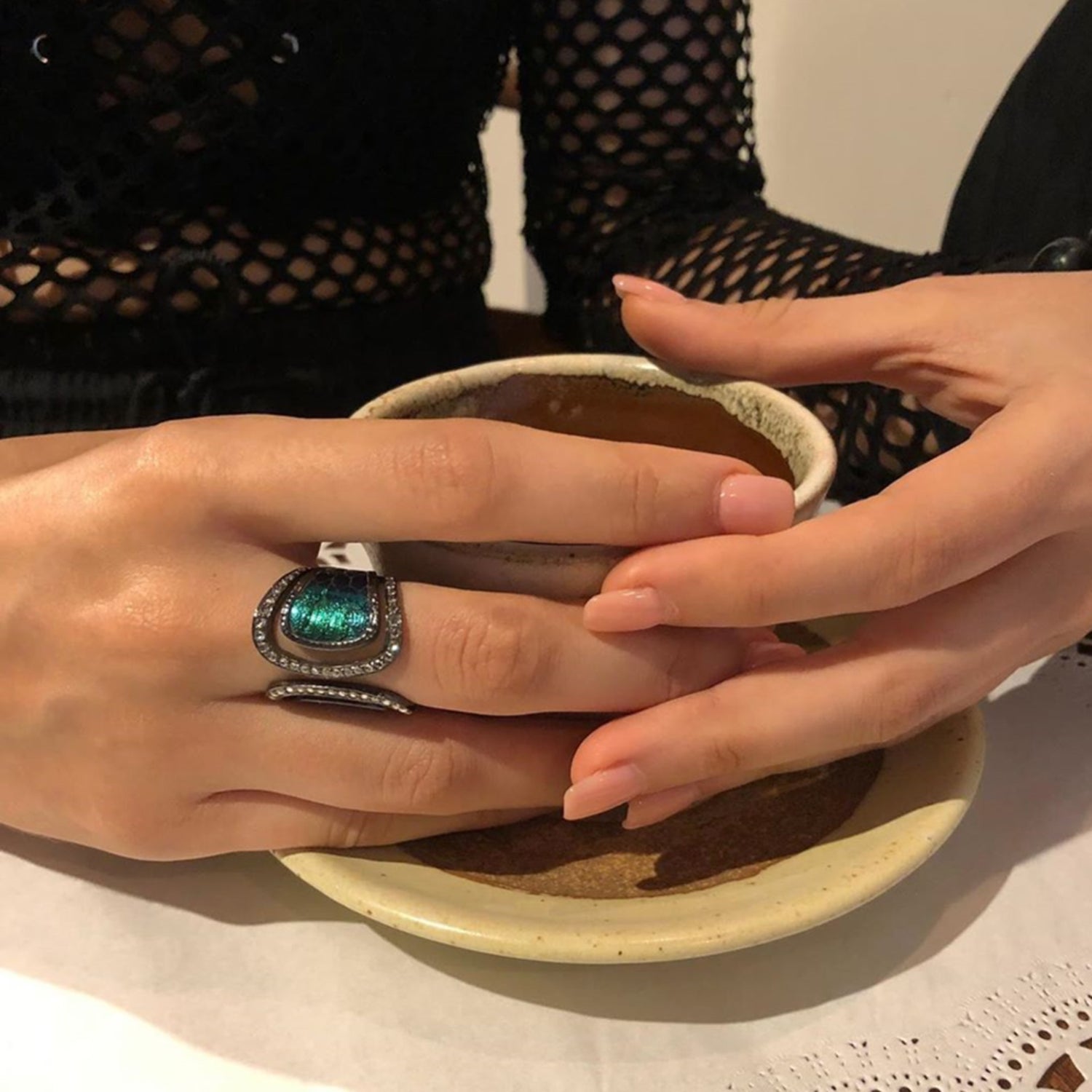 Scarab Ring Decorated with Diamonds