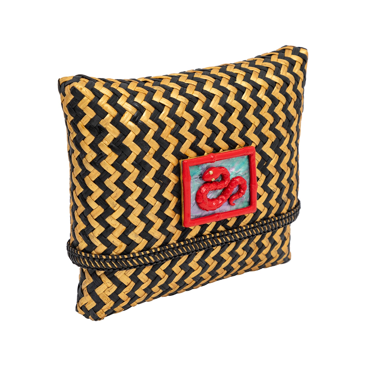 Tropical Woven Rattan Bags with Chinese Zodiac - Snake