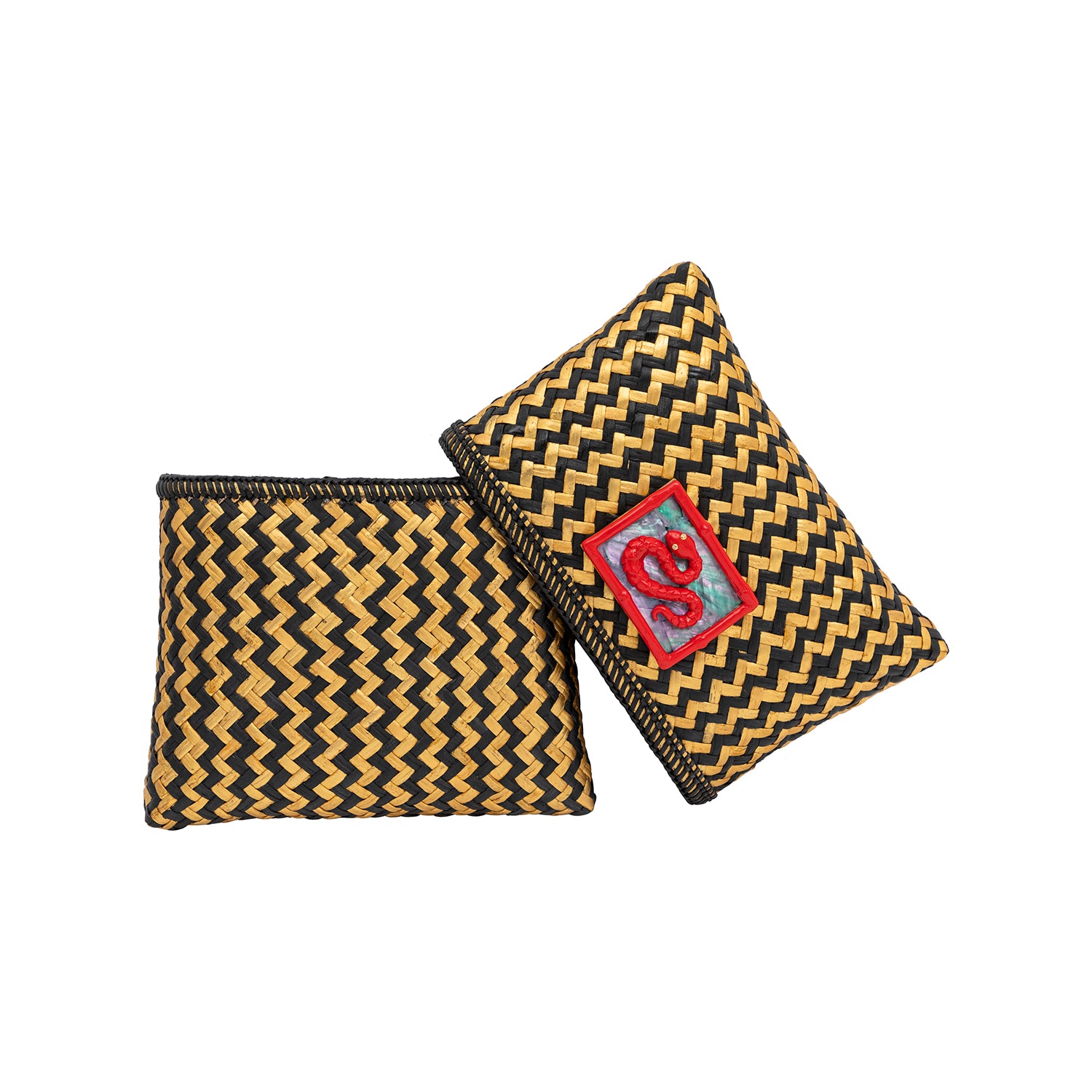 Tropical Woven Rattan Bags with Chinese Zodiac - Snake