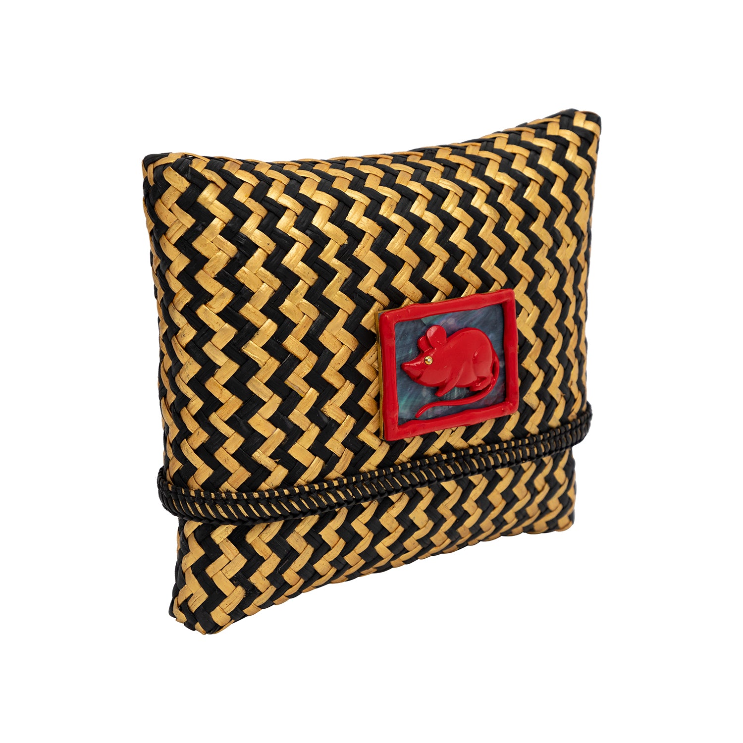 Tropical Woven Rattan Bags with Chinese Zodiac - Rat