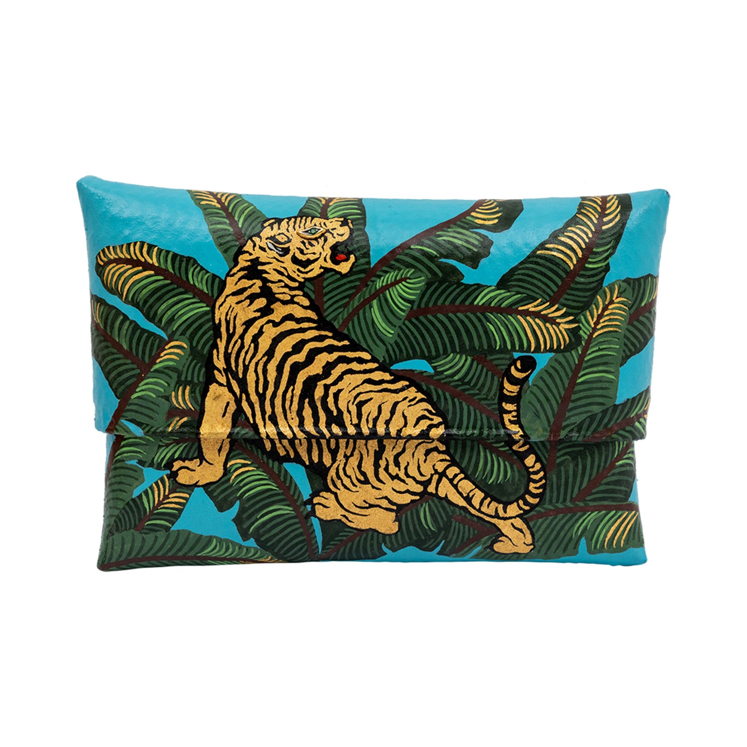 Blue Jungle Tiger Clutch