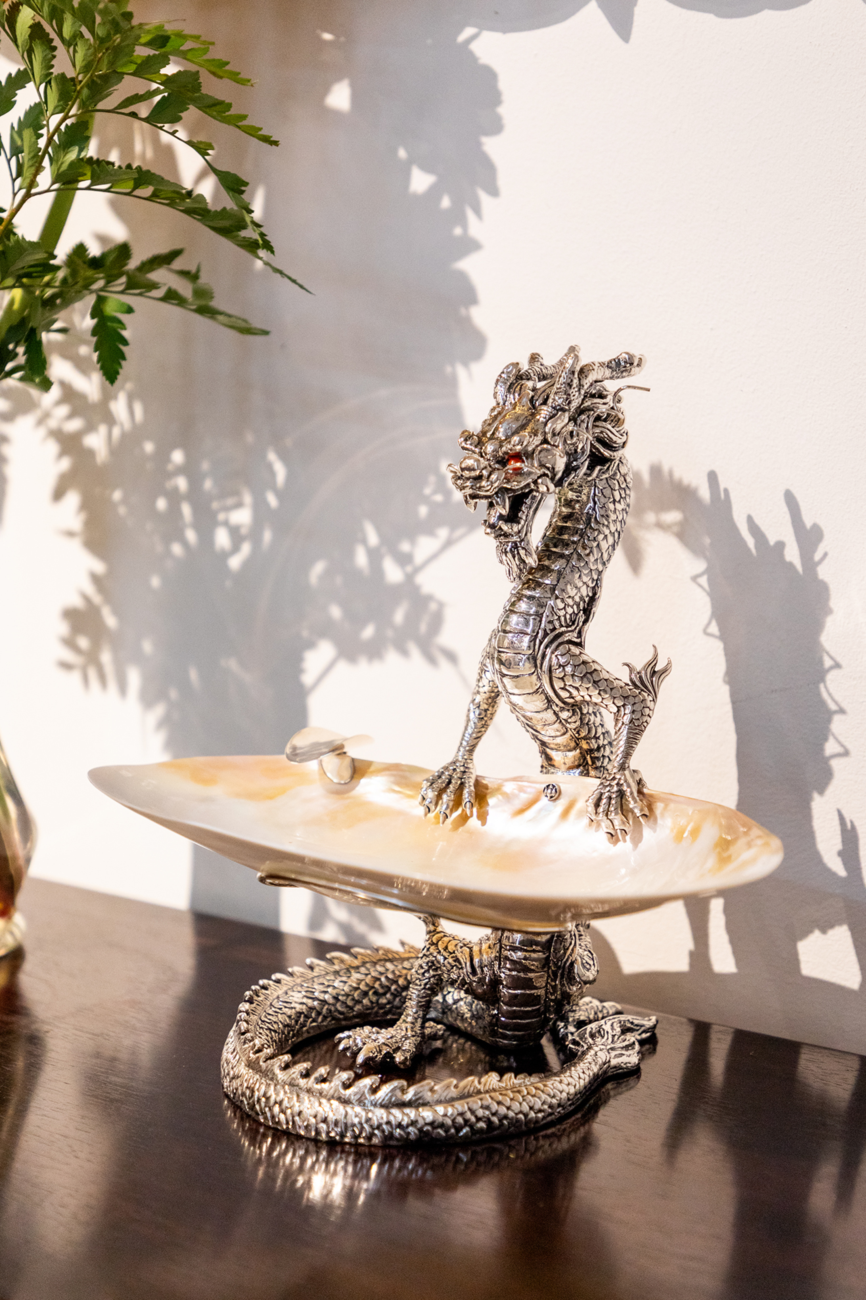 Dragon Ashtray with Shell Plate