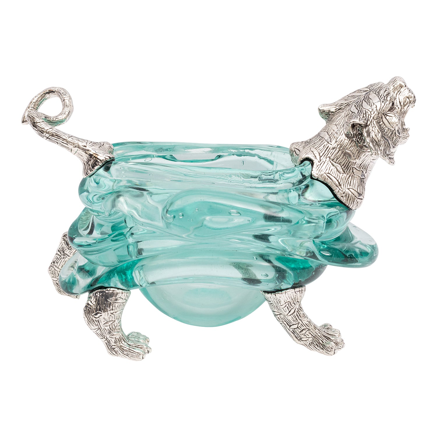 Glass Container with Silver Tiger