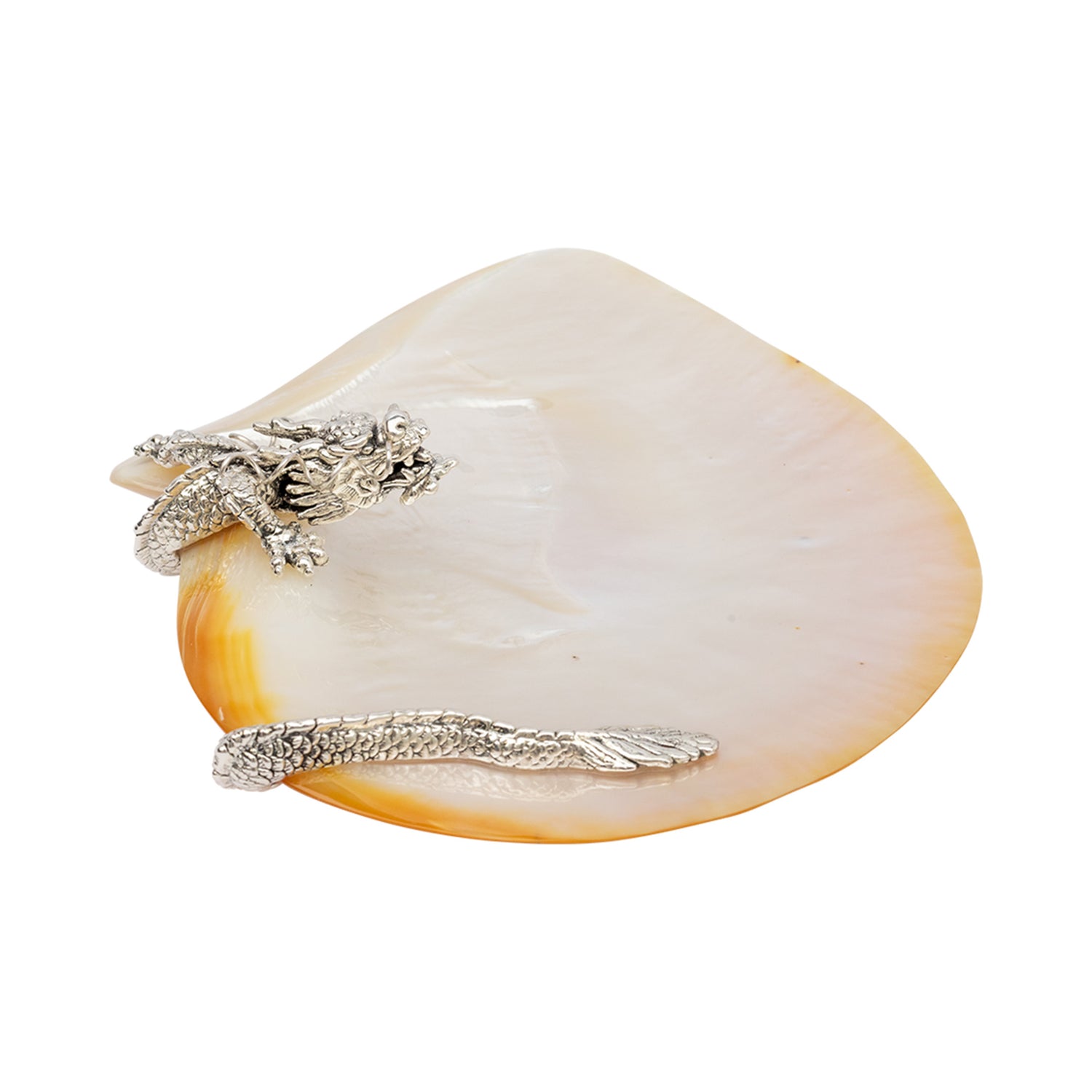 Mother of Pearl Plate with Swirling Dragon