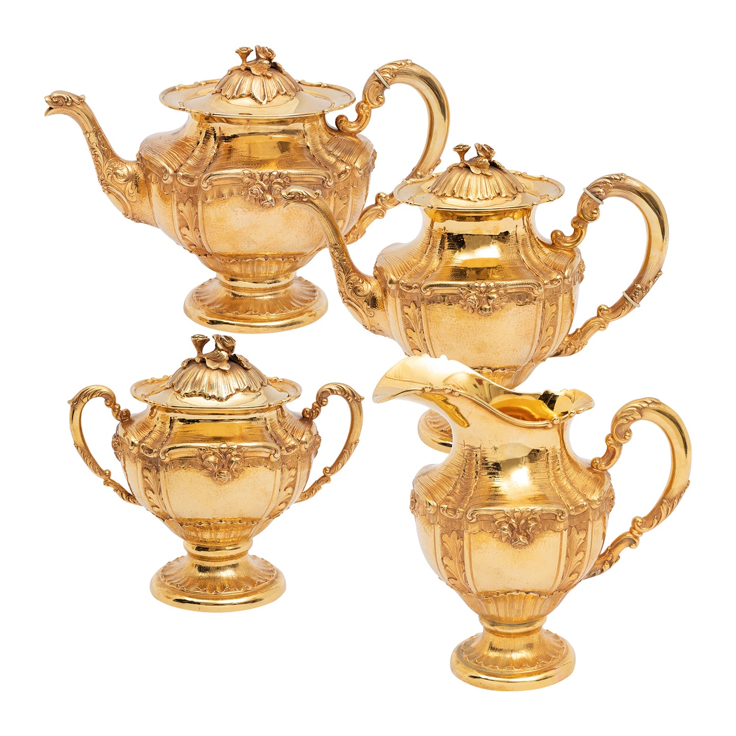 Antique French Vermeil Tea and Coffee Set (Circa 1900-1920)