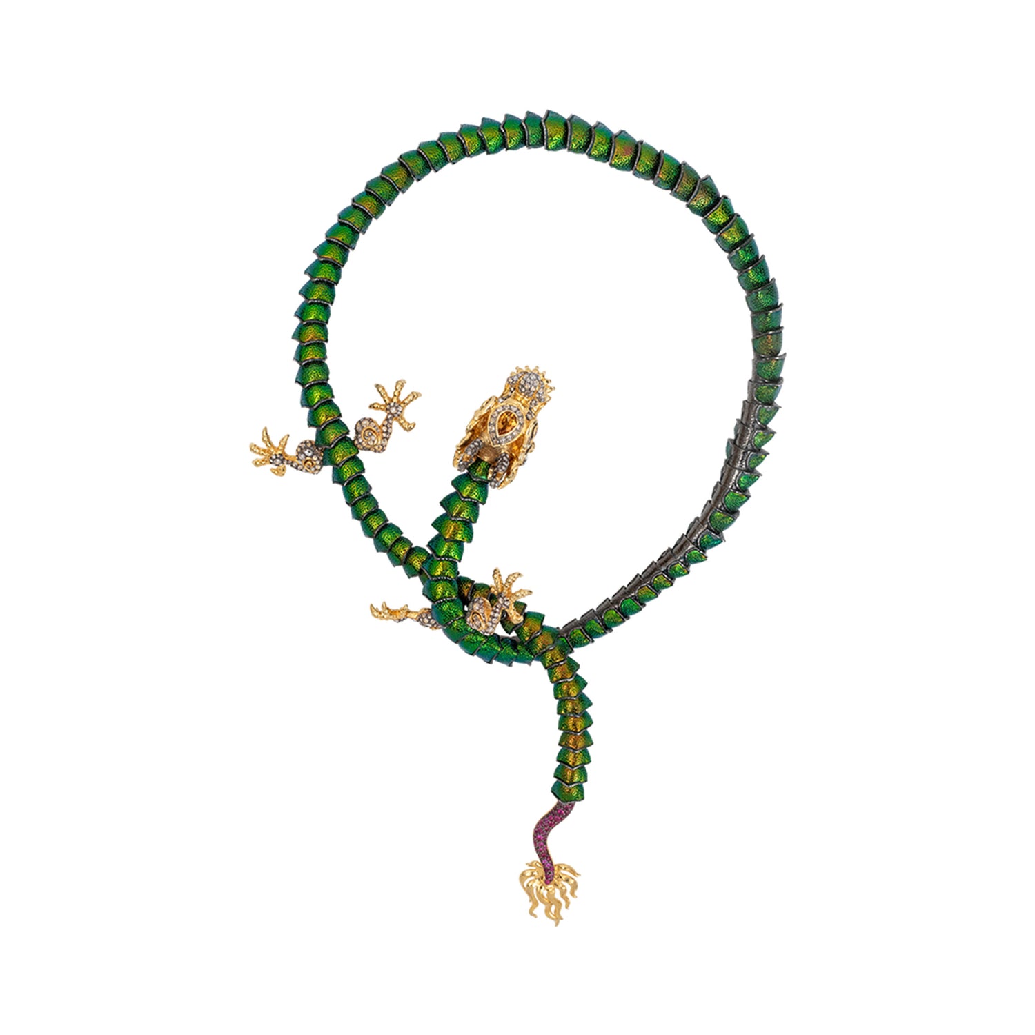 Dragon in Flight – Flexible Scarab Necklace