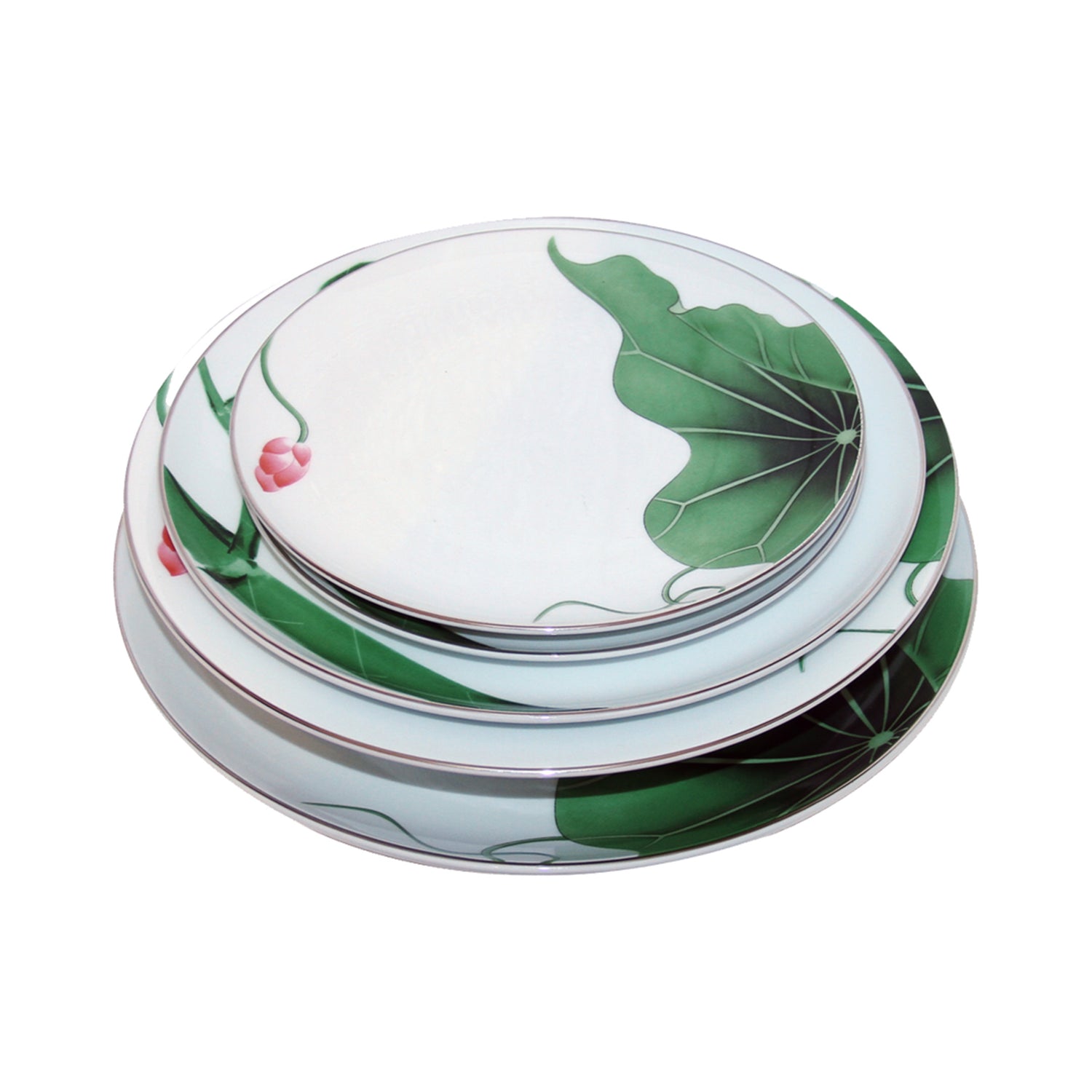 Dinner plate set with Lotus Leaf and Bamboo design – Au Naturel (5 pcs / set)