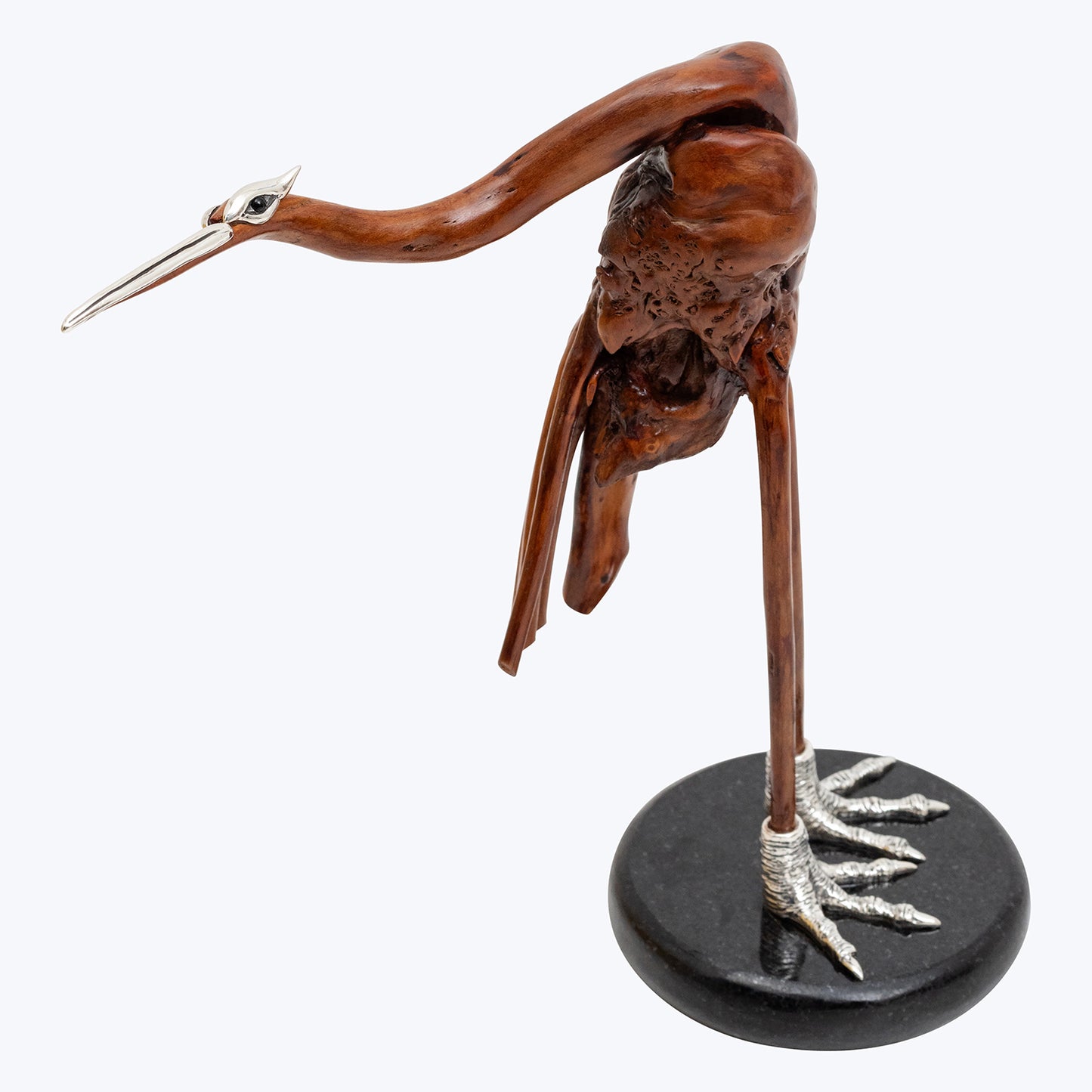 Keyaki Wood Crane Sculpture
