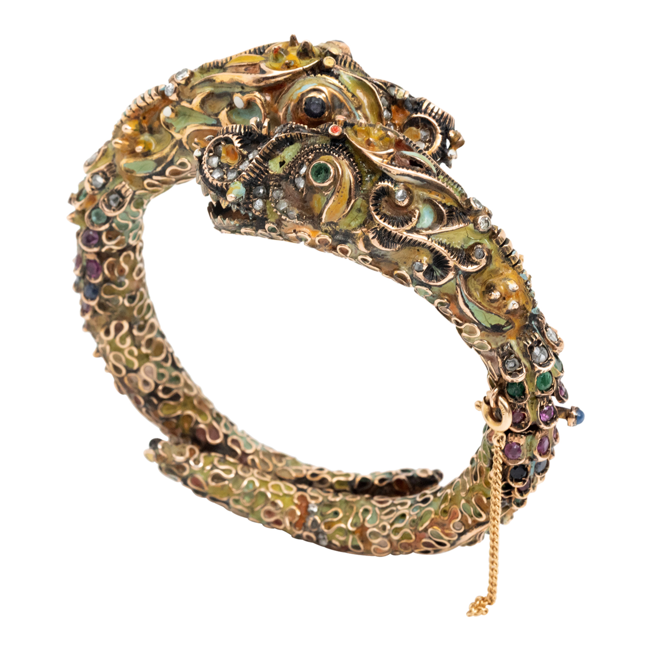 Vintage Dragon Enamel Bangle