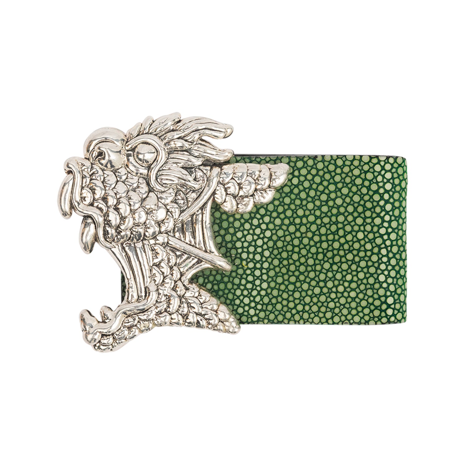 Galuchat Leather Money Clip with Dragon Fish