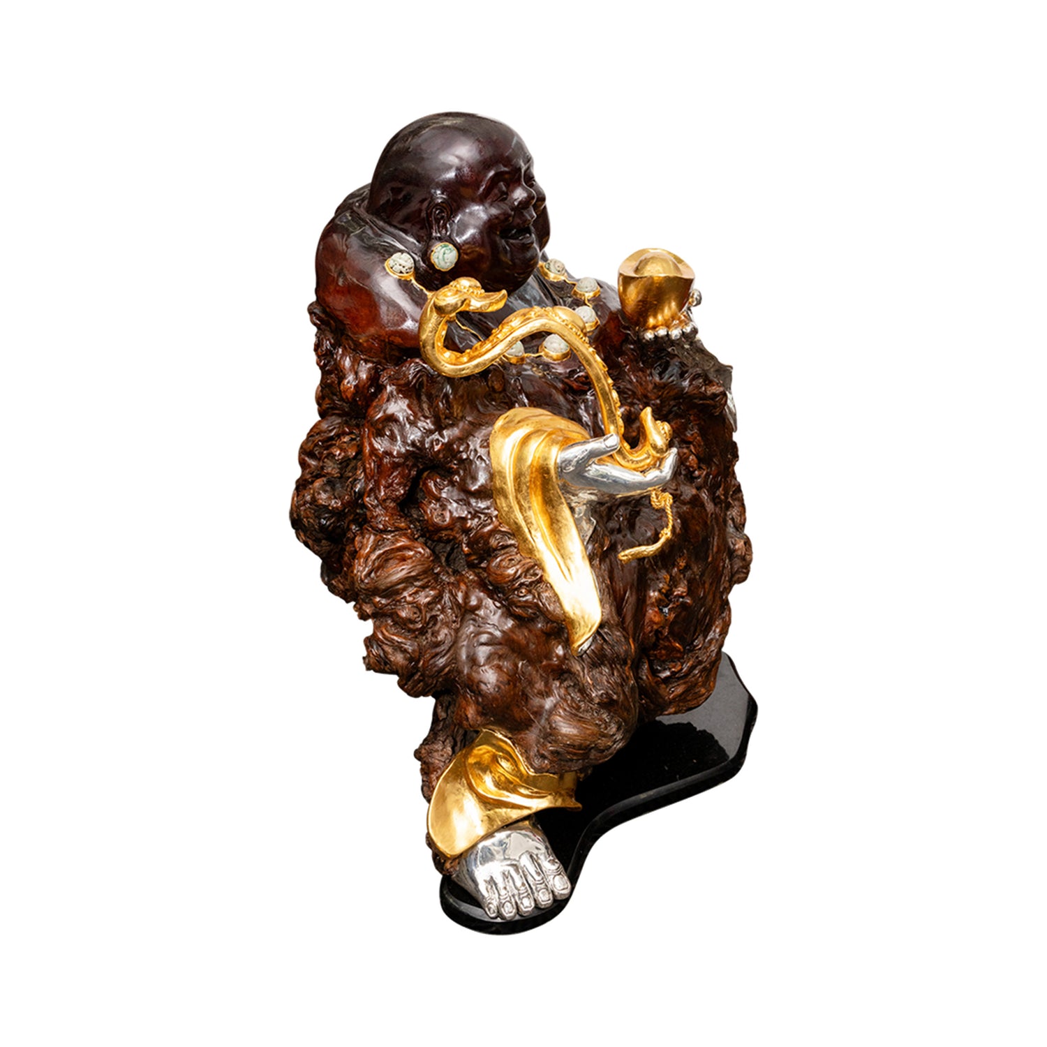 Happy Monk Sculpture with Sceptre