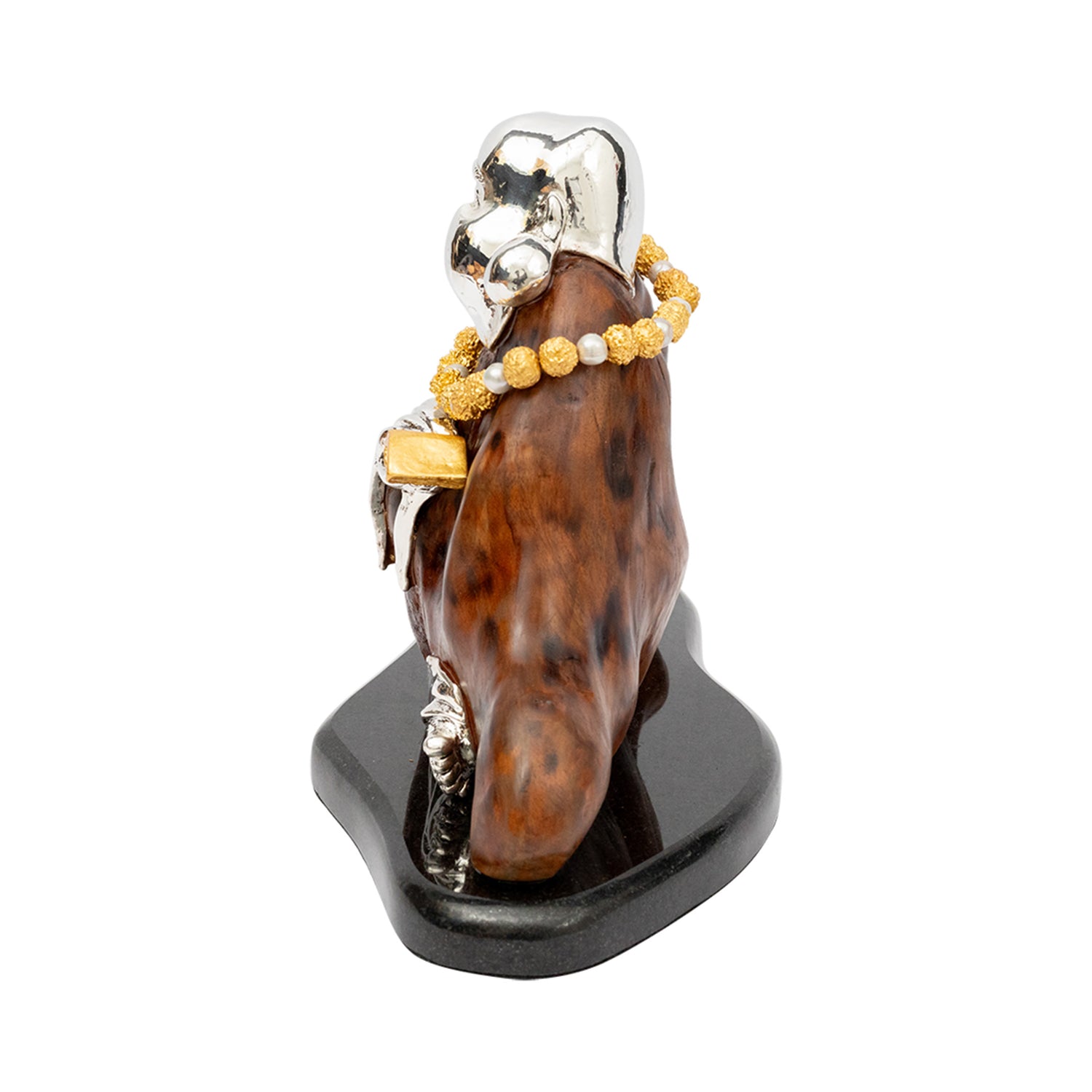 Burl Wood Happy Monk with Book