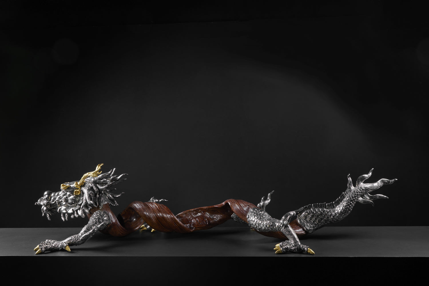 Swirling Dragon Liana Wood Sculpture