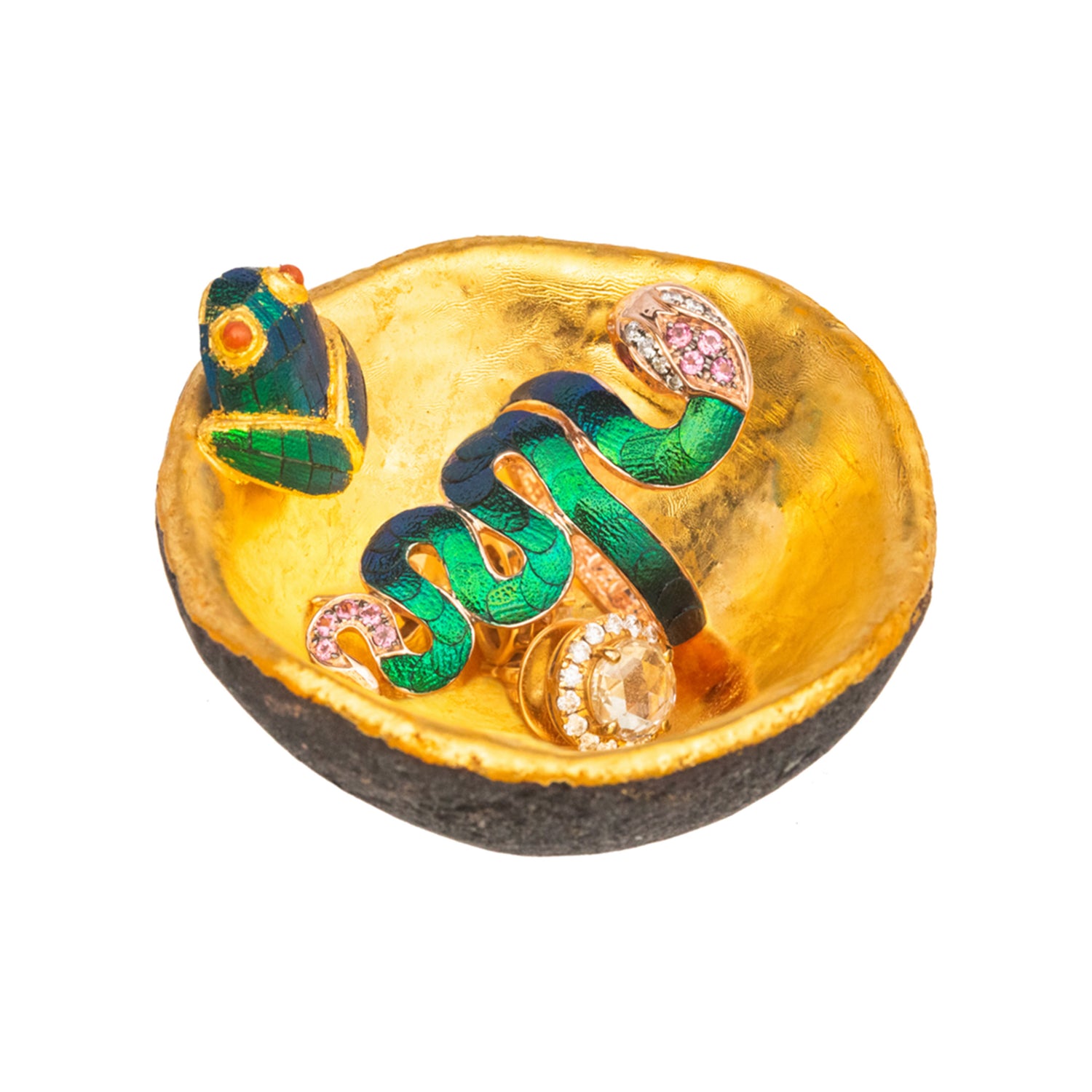 Stone Bowl with Scarab Frog