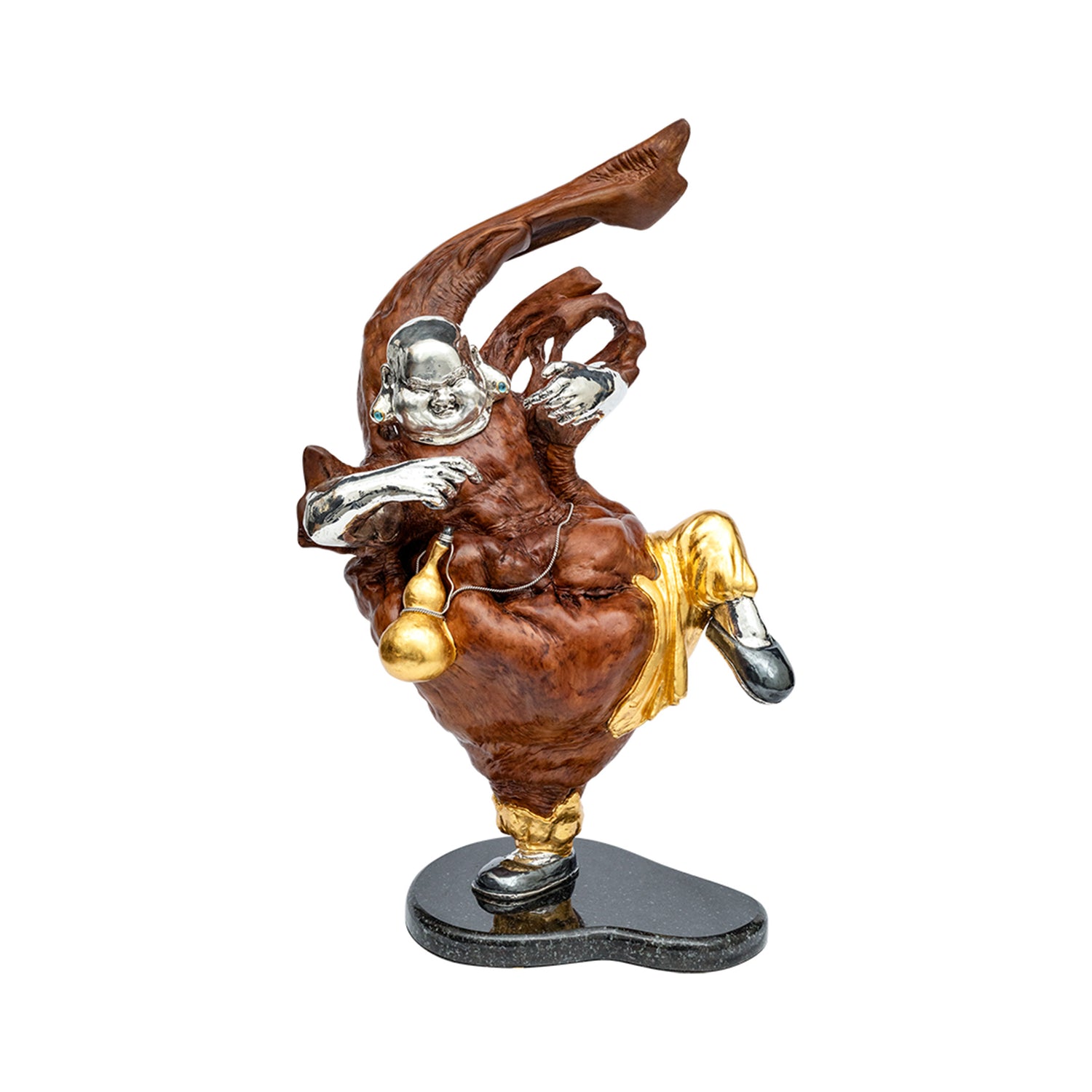 Happy Monk Sculpture with a Gourd