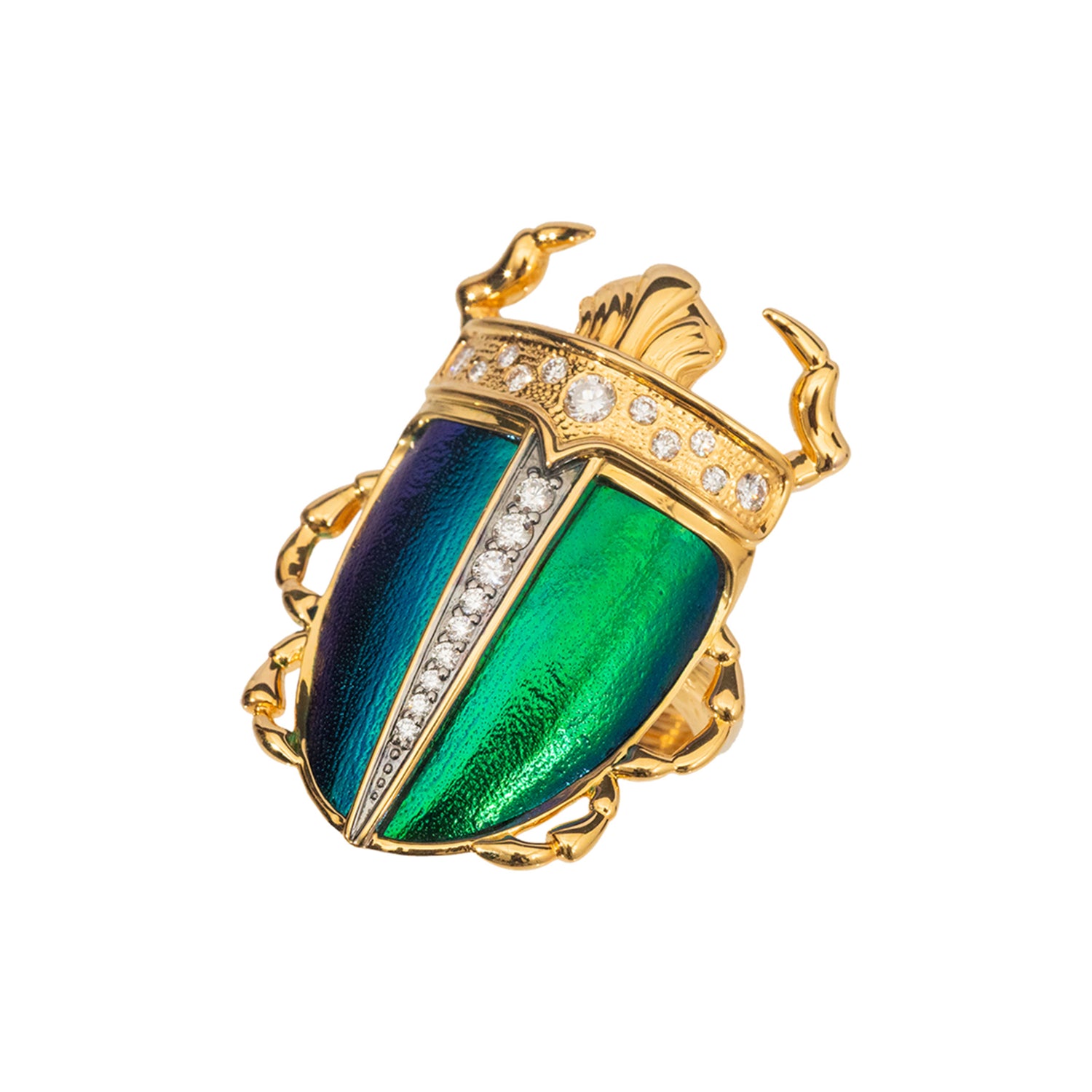 Scarab Beetle Ring with Diamond