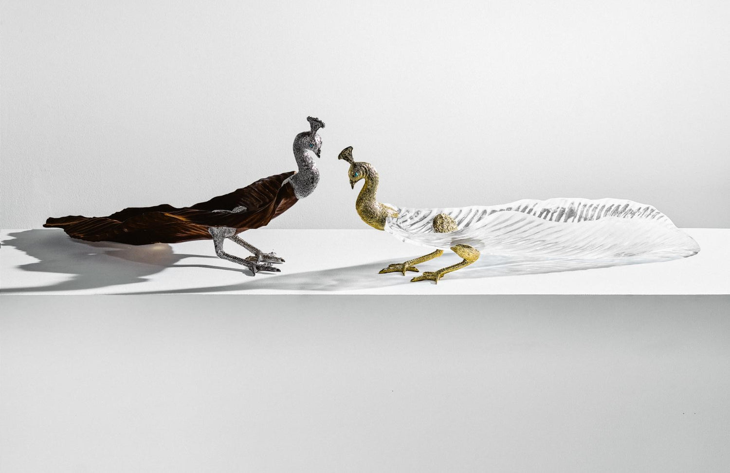 Peacock Crystal Leaf Bowl - Size M