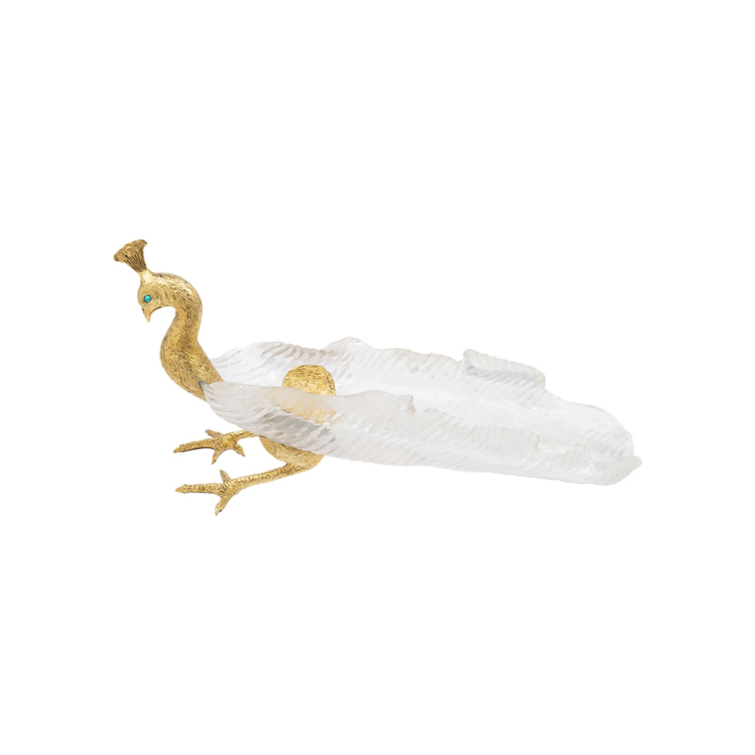 Peacock Crystal Leaf Bowl - Size M