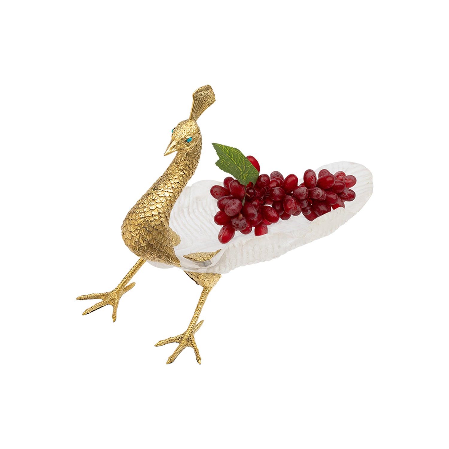 Peacock Crystal Leaf Plate - Size S