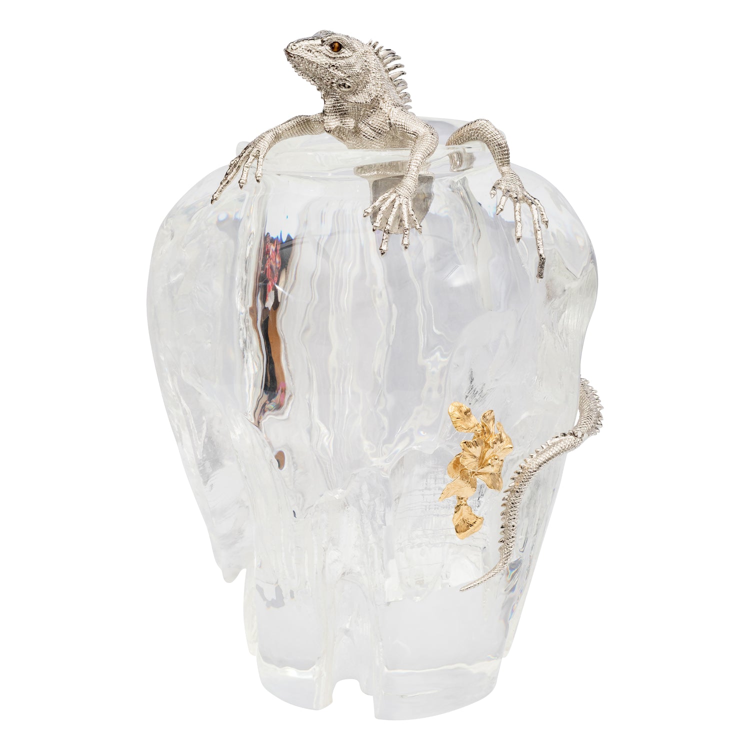 Morning Mist and Silver-Lit Vase with Iguana