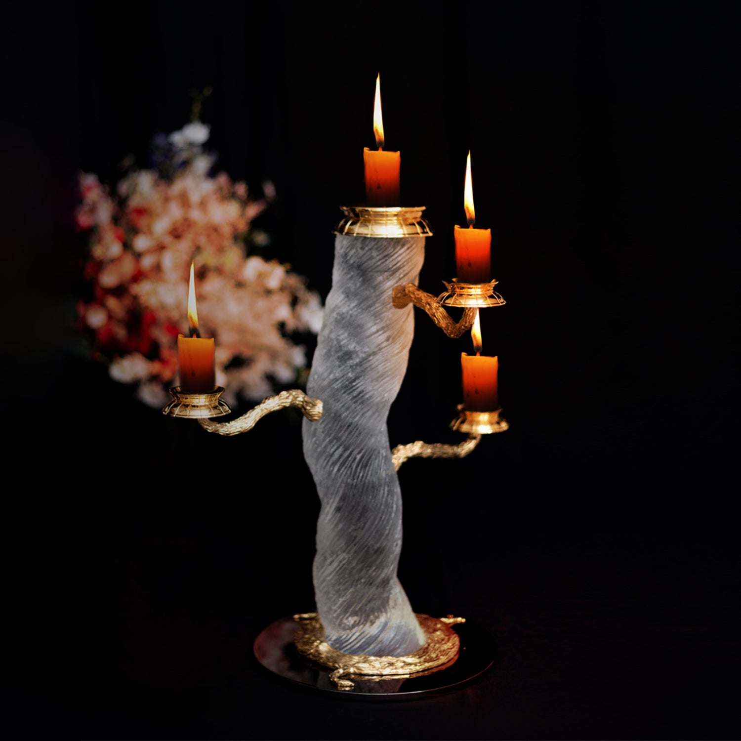 Frosted Liana Candle Holder