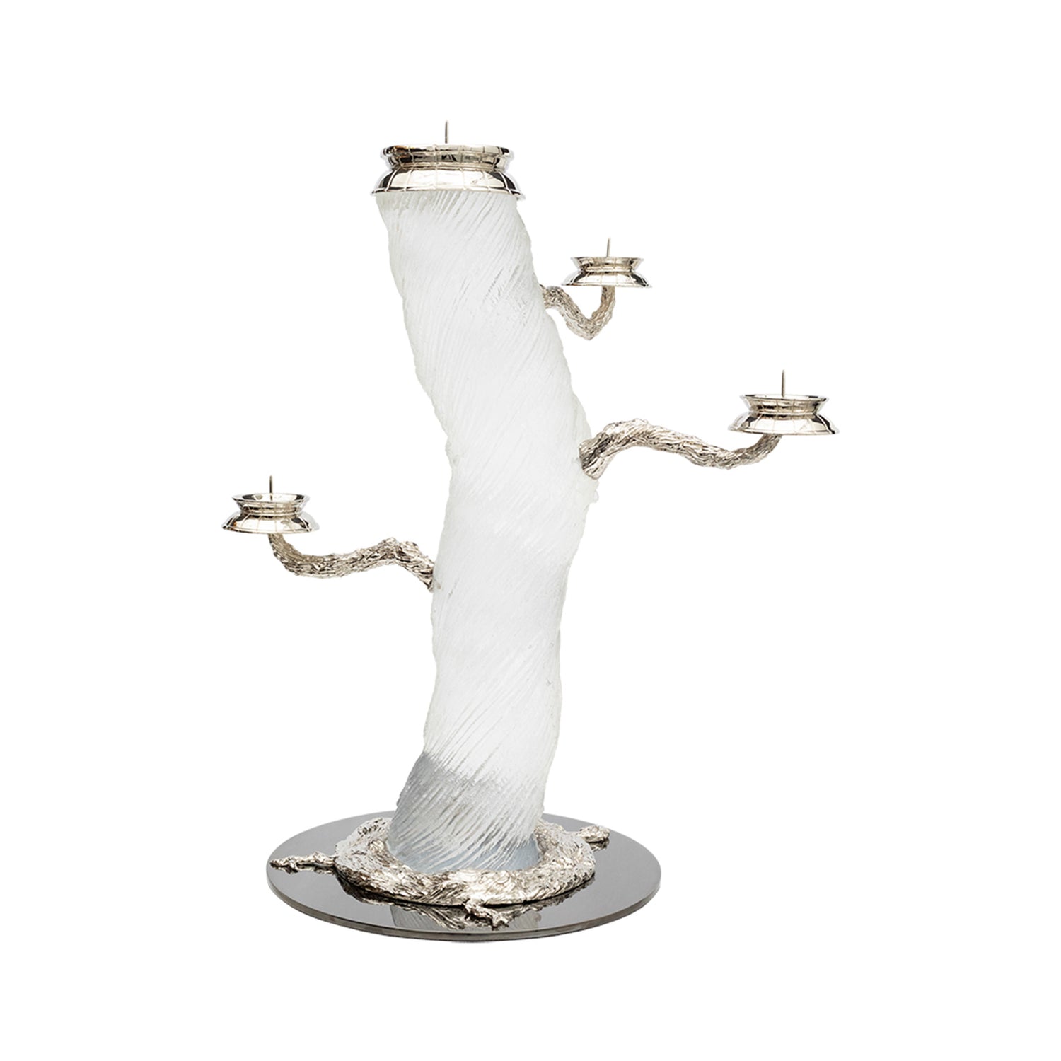 Frosted Liana Candle Holder (Brass, Nickel)