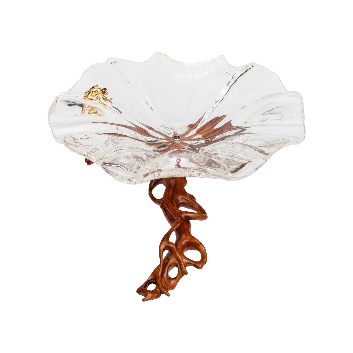 Frosted Leaf and Golden Frog Bowl