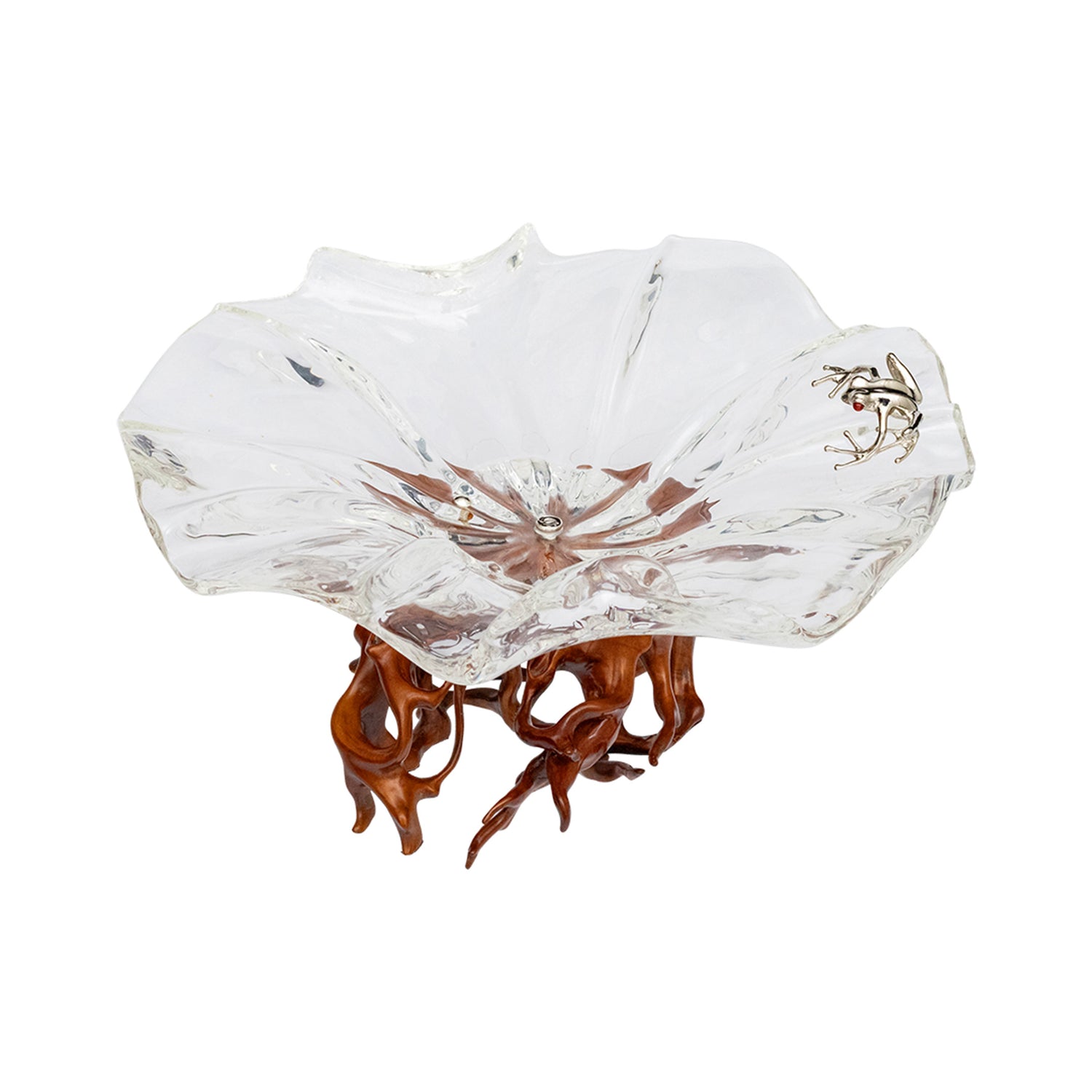 Frosted Leaf and Moonlit Frog Bowl