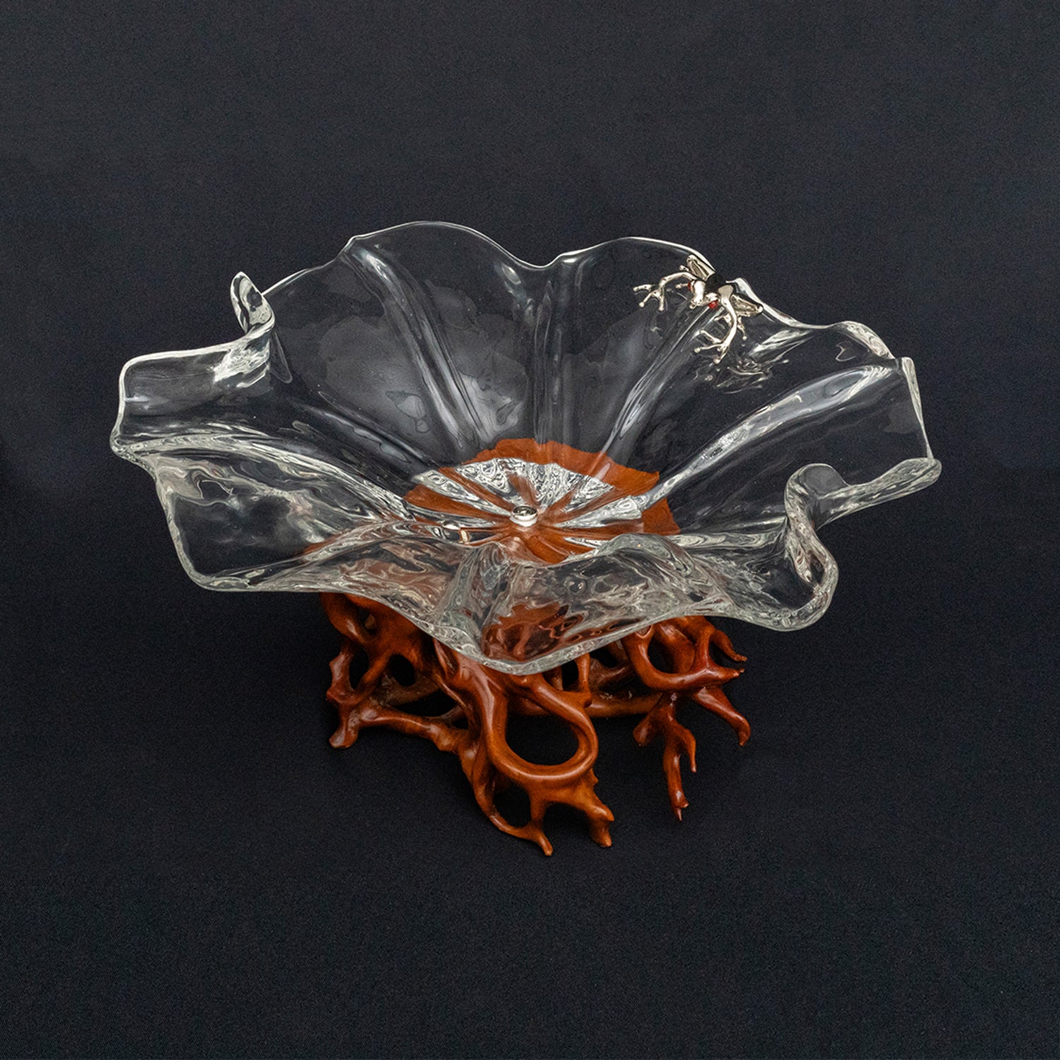 Frosted Leaf and Moonlit Frog Bowl