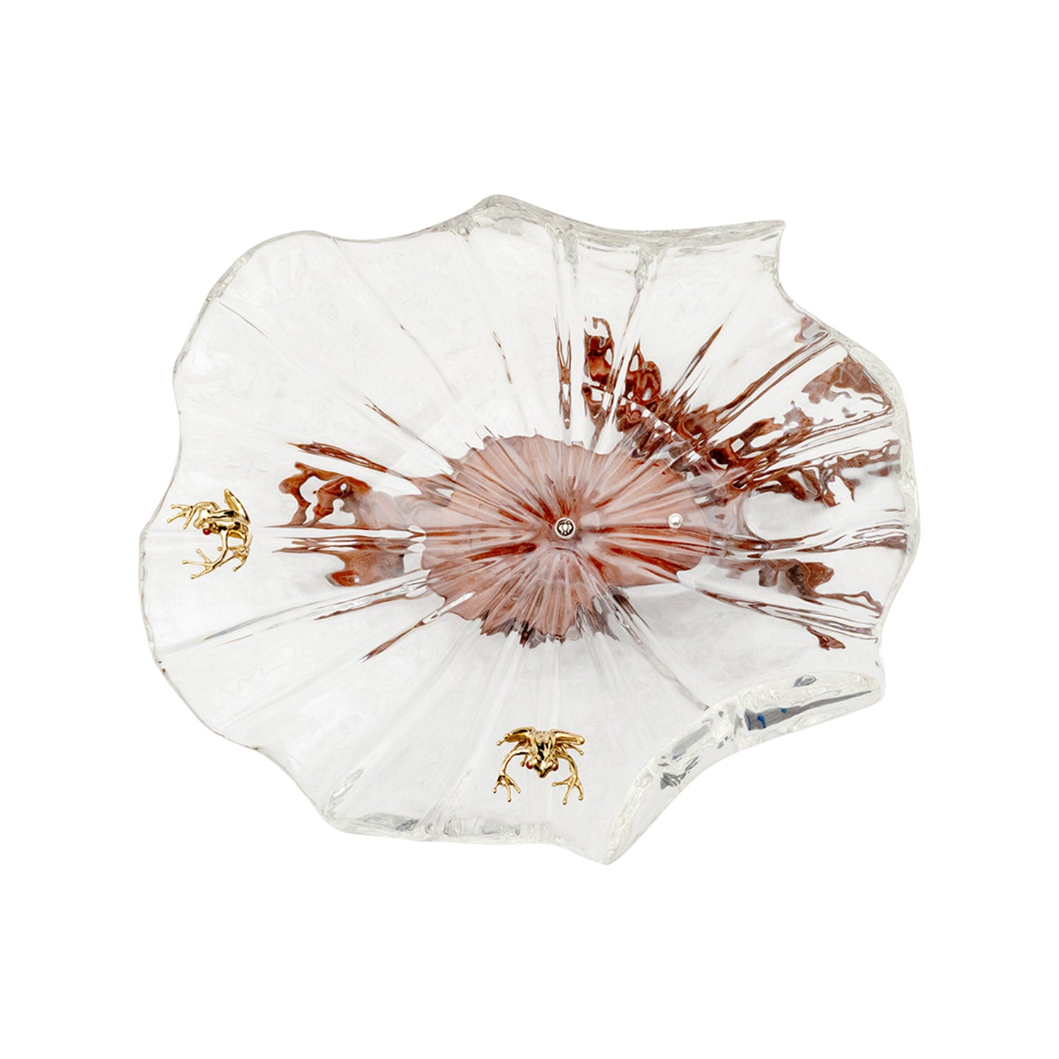 Frosted Leaf and Golden Frog Bowl