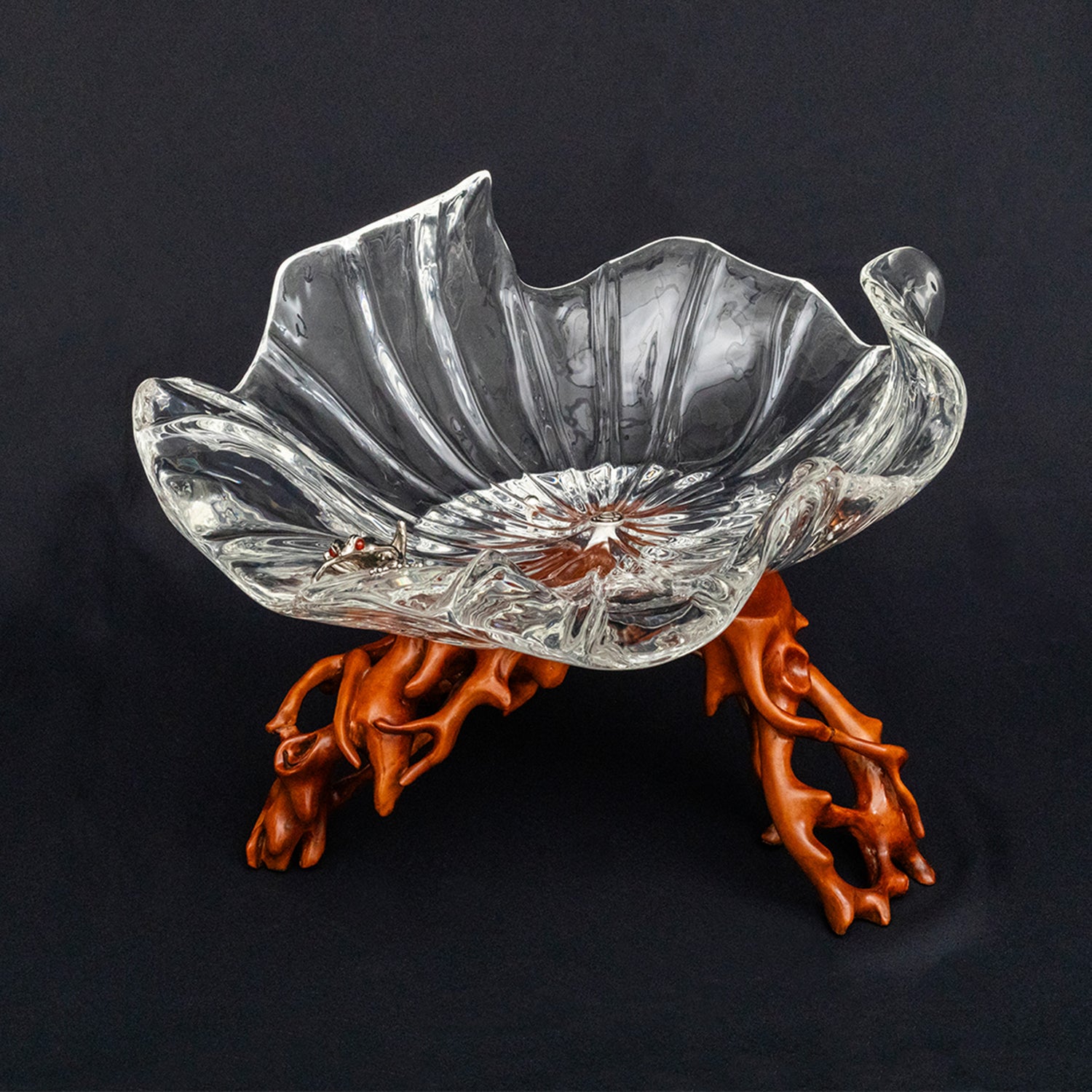Frosted Leaf and Moonlit Frog Bowl