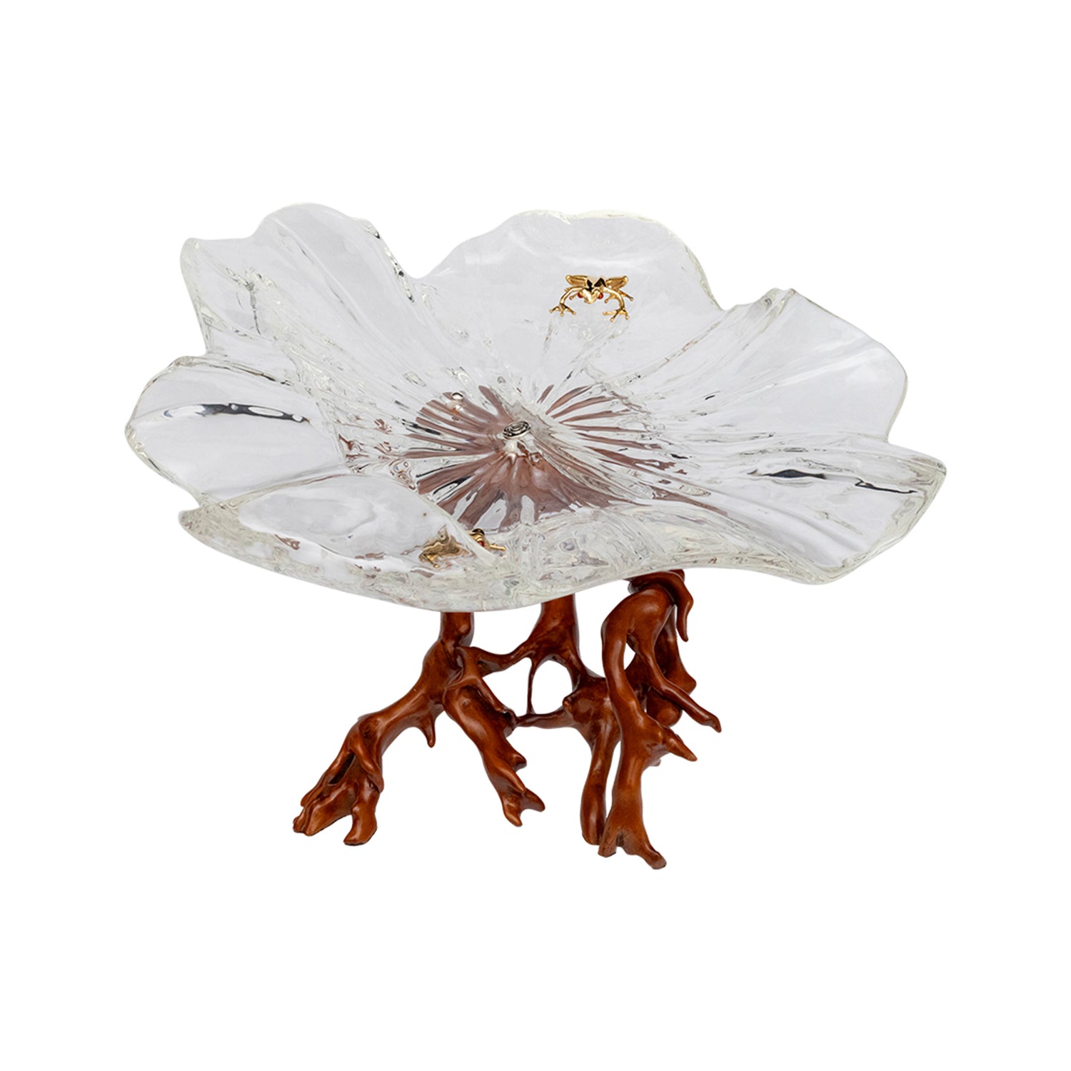 Frosted Leaf and Golden Frog Bowl