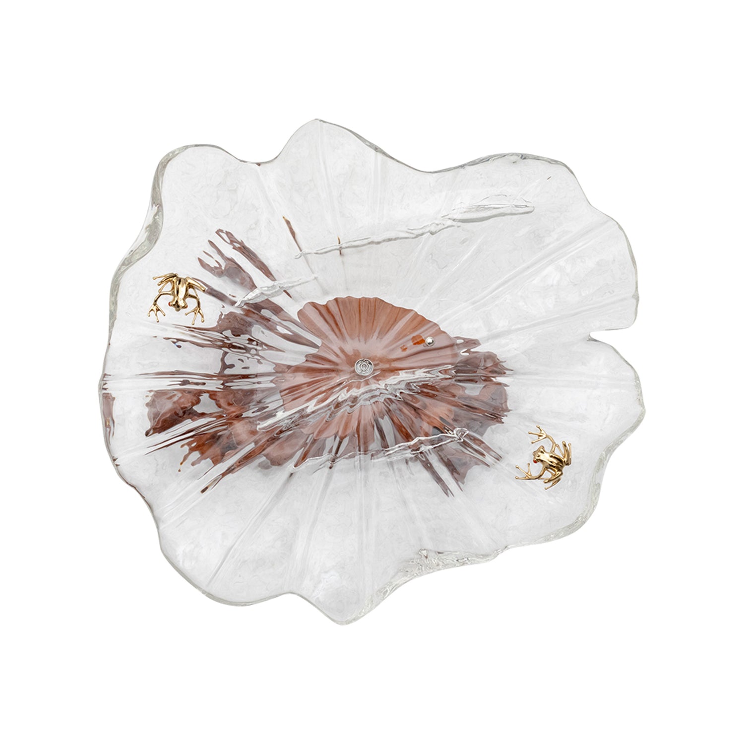 Frosted Leaf and Golden Frog Bowl