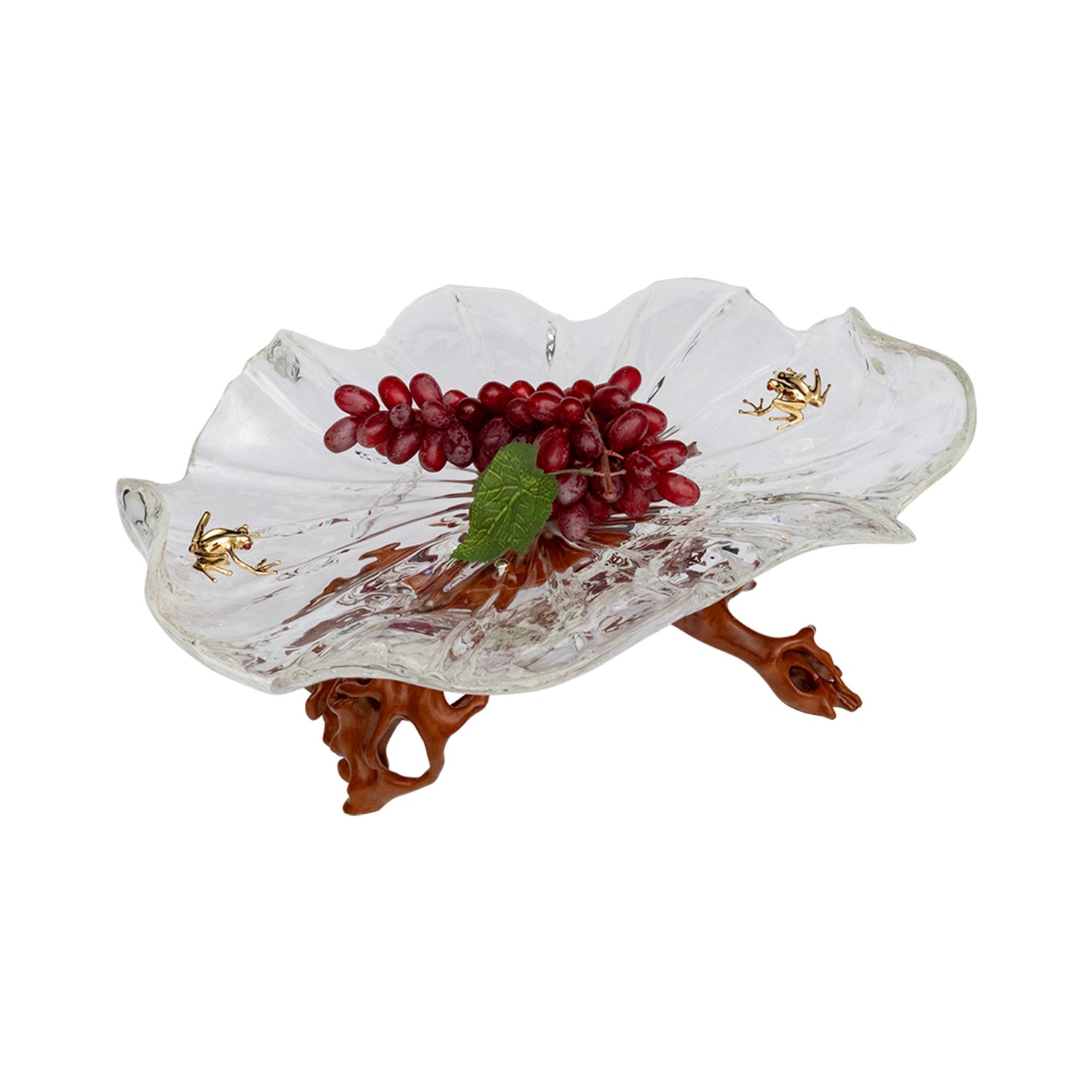 Frosted Leaf and Golden Frog Bowl