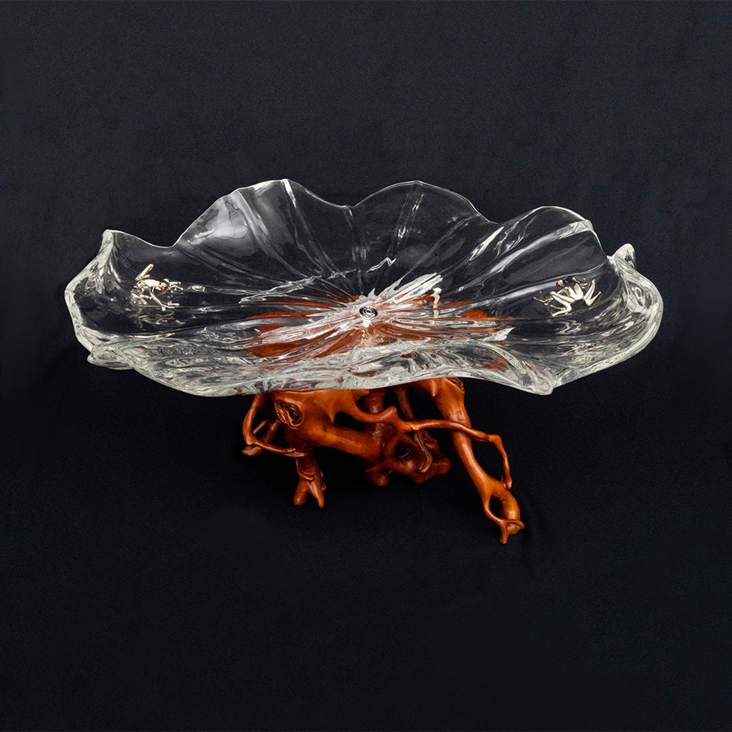 Frosted Leaf and Moonlit Frog Bowl