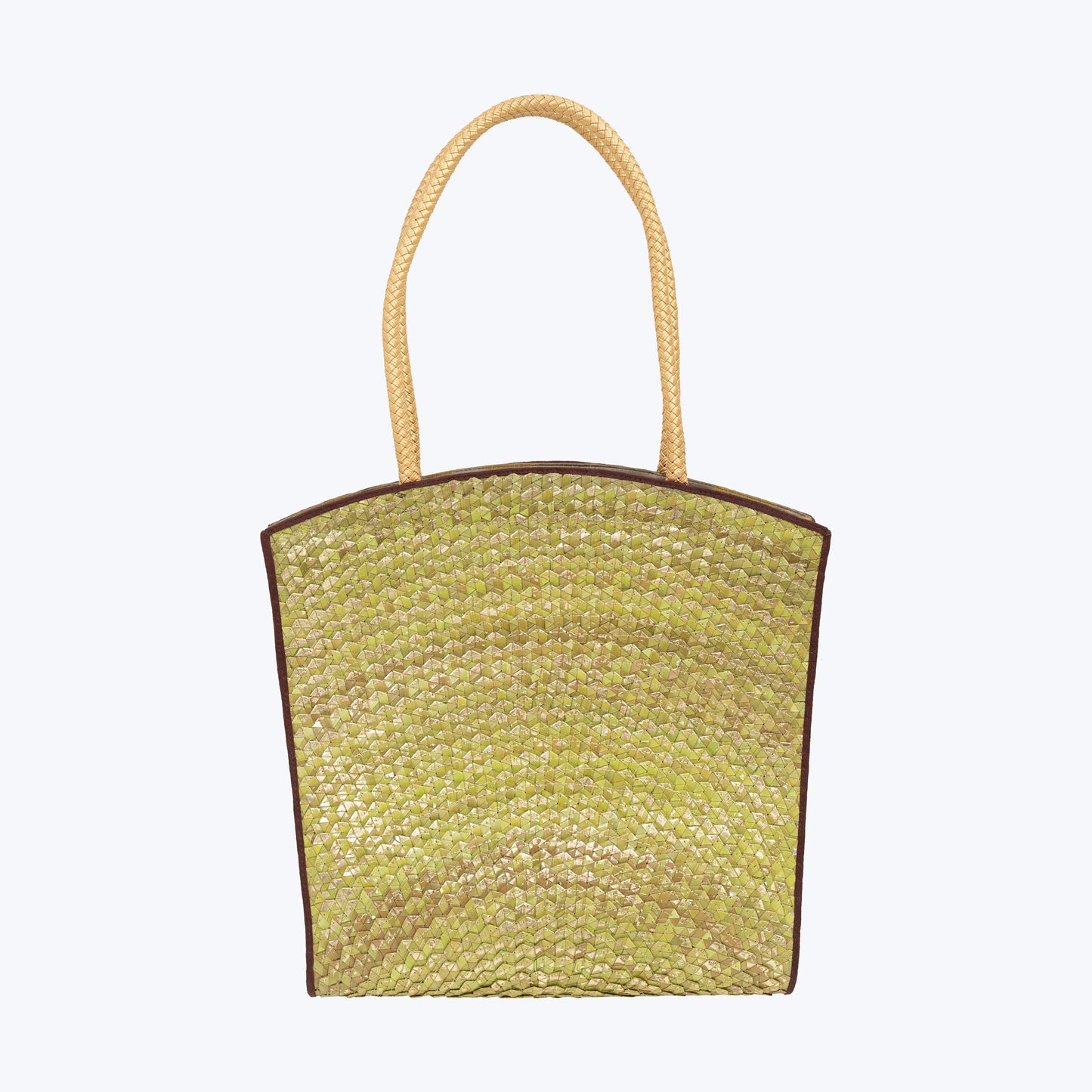 Green woven Lontar Shopping Bag