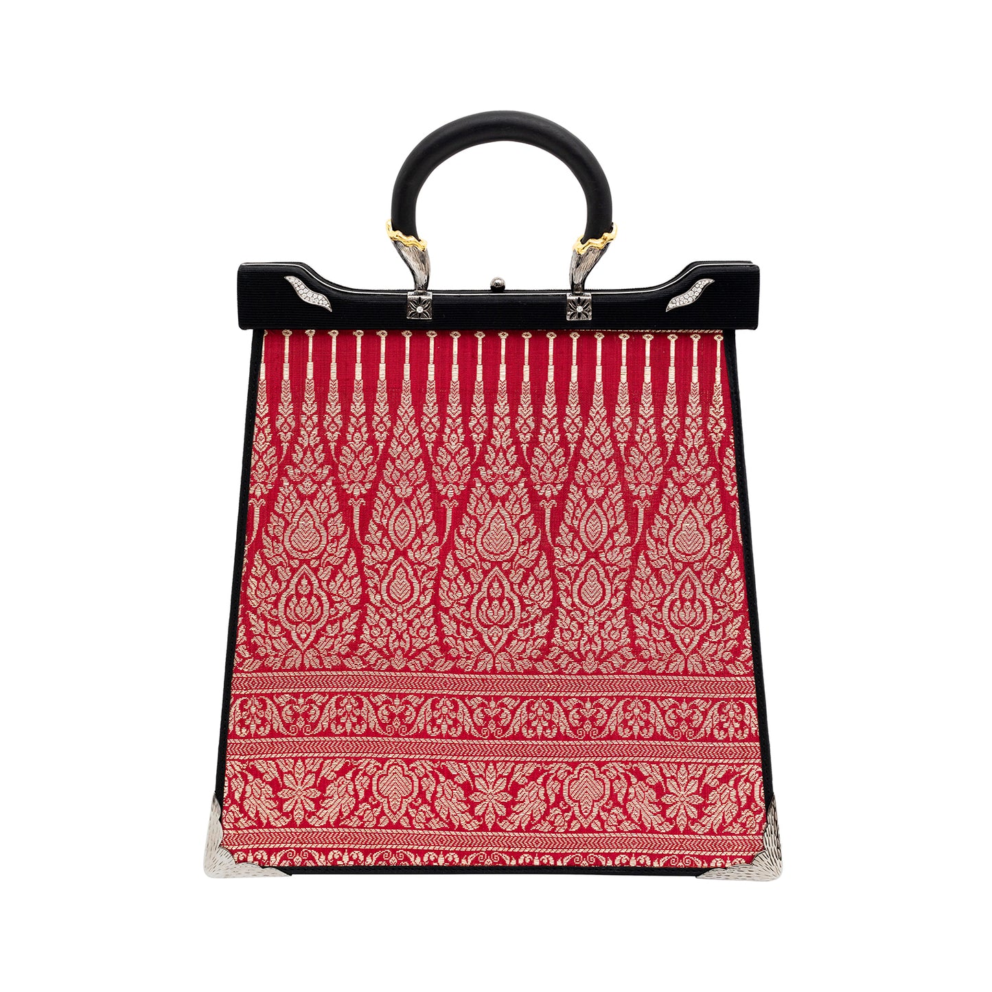 Silapacheep Textile Handbag with Pearl and Diamond