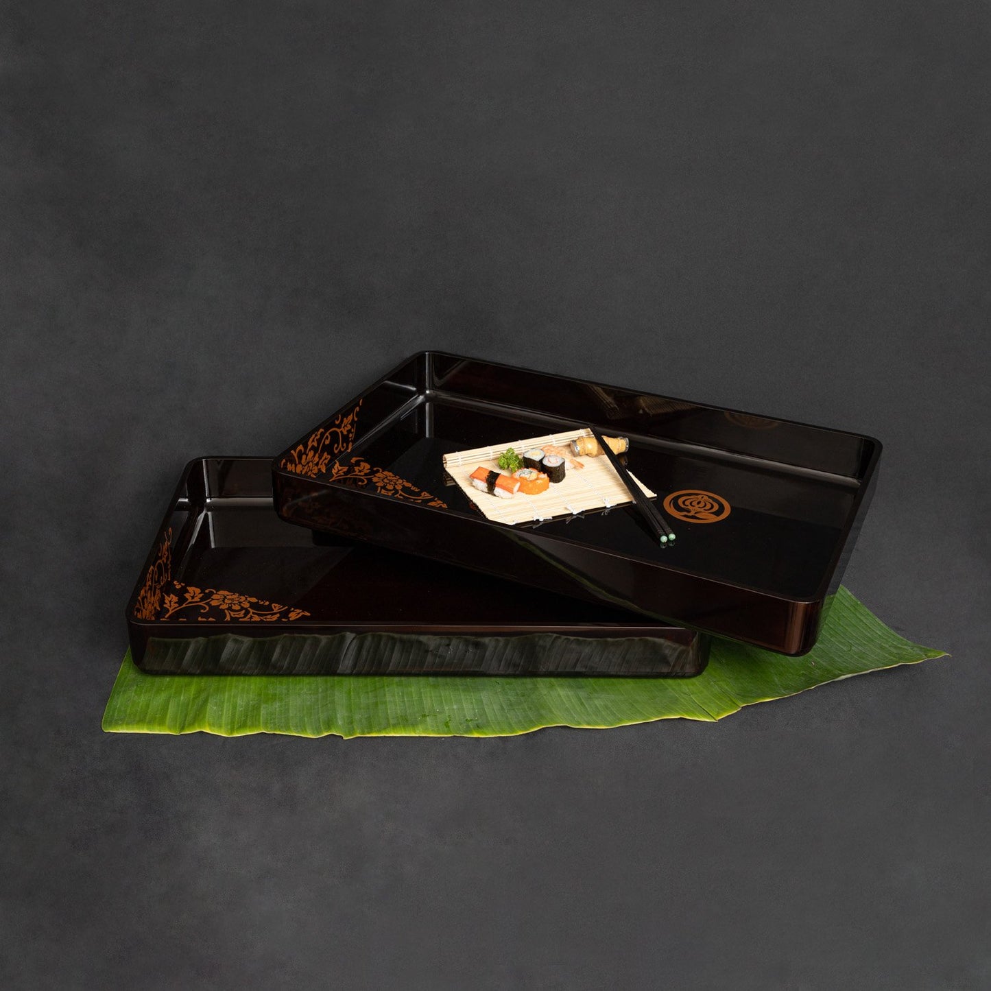 Japanese Lacquer Tray with Samurai Motif