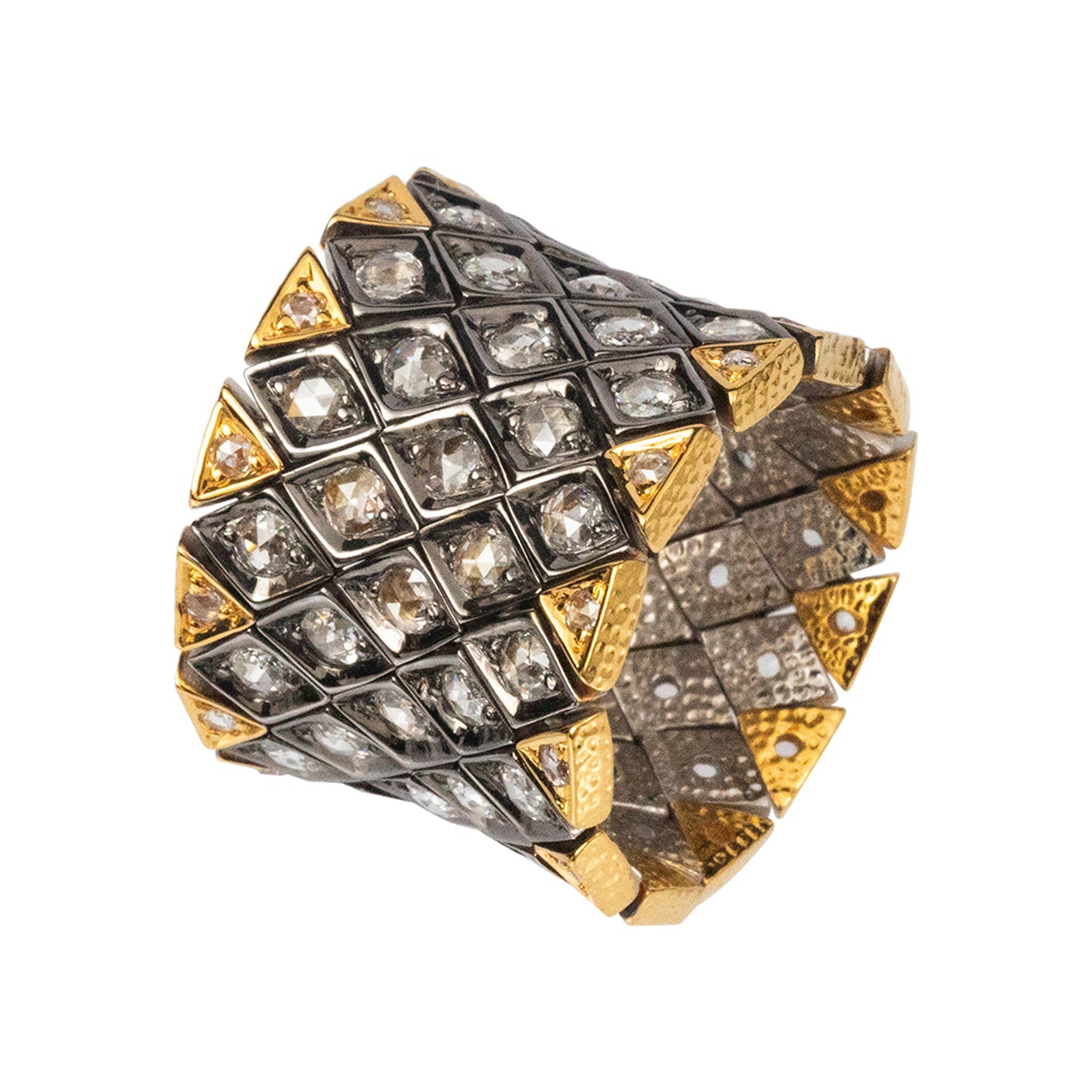 Flexible Ring with Rose-cut Diamonds